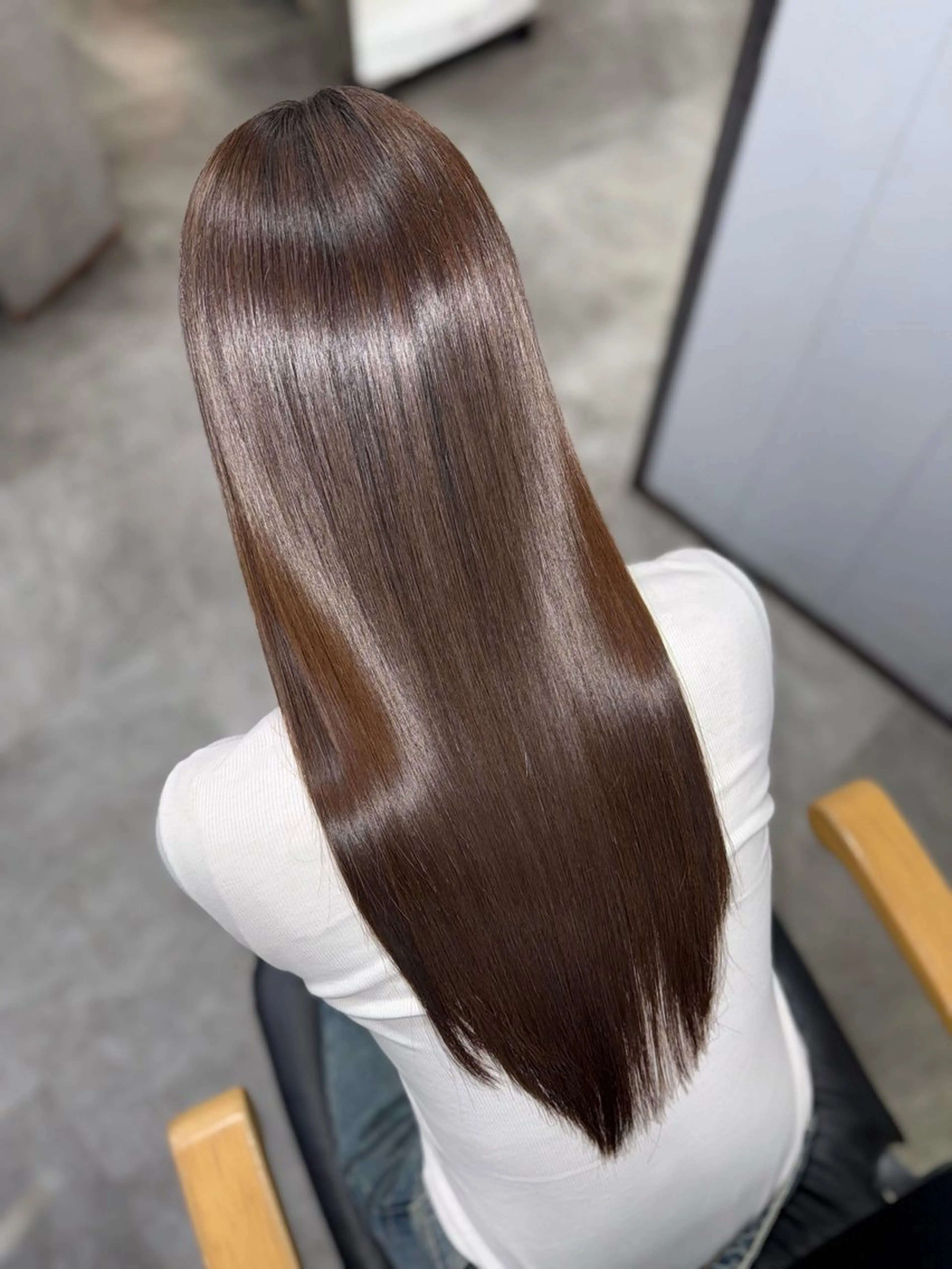 ロング 顔周りカット 髪質改善 縮毛矯正 トリートメント 透明感/艶髪/ 🌷mihiro🌷のヘアスタイル