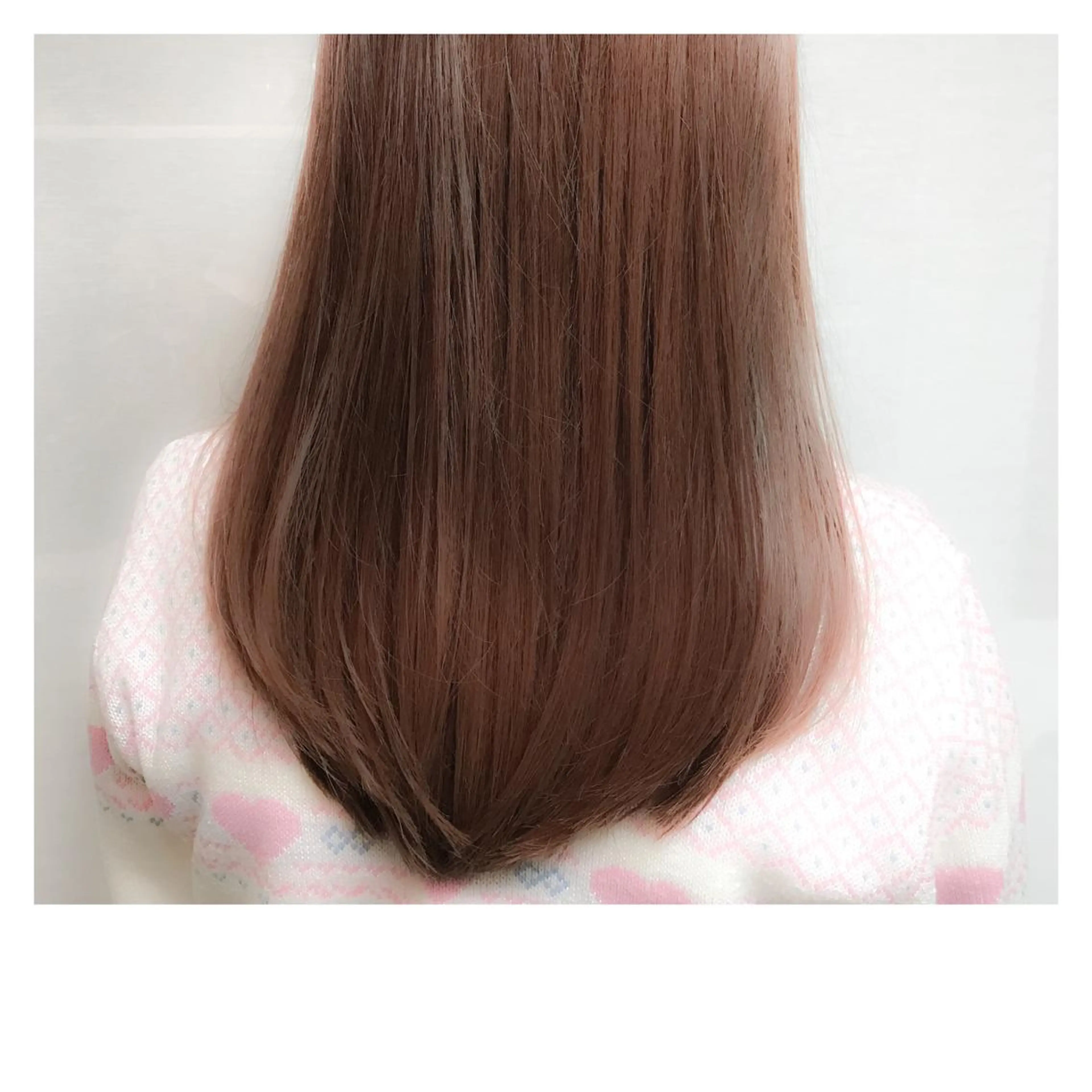 セミロング カラー ピンクカラー 髪質改善、縮毛矯正 店長浅野太郎のヘアスタイル