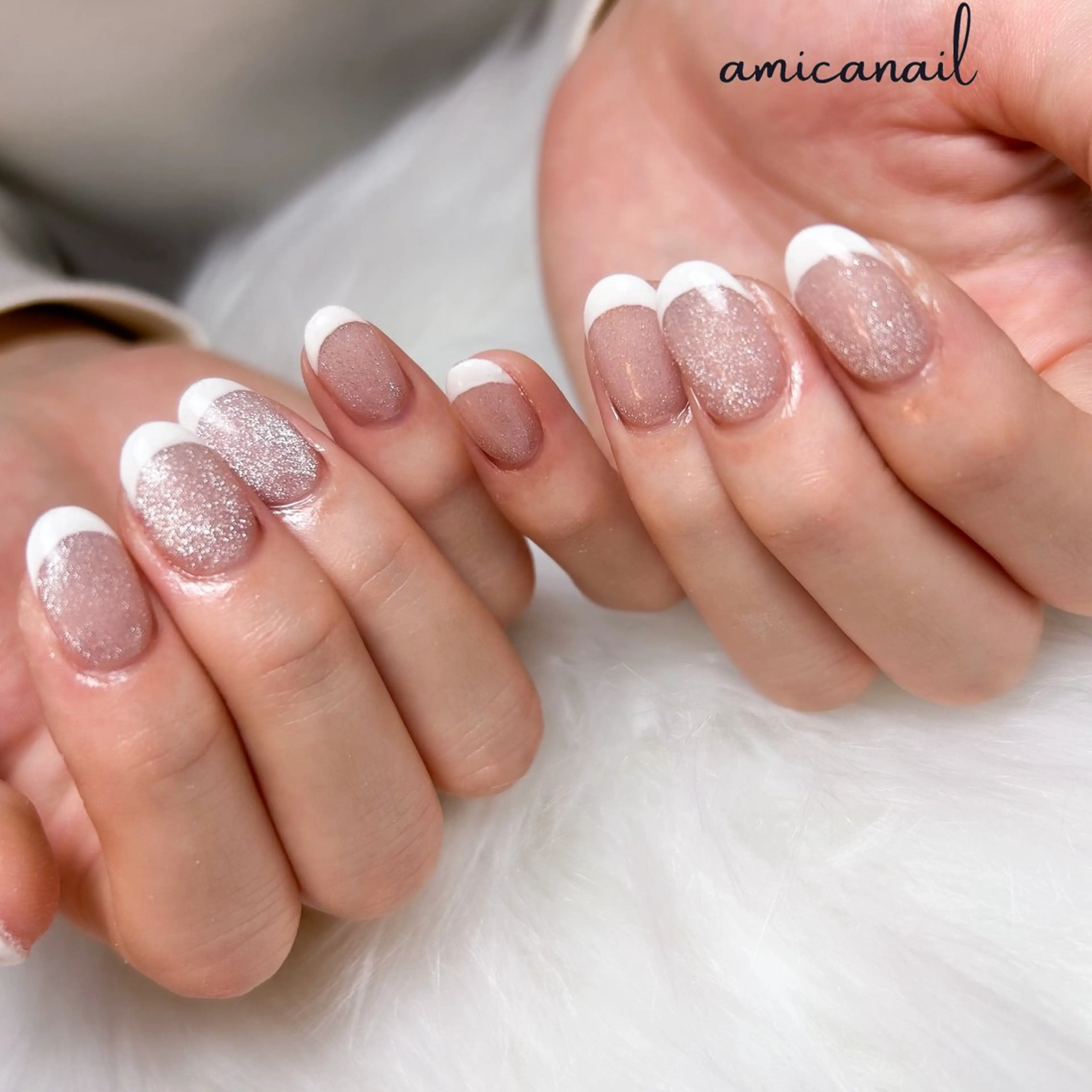 ネイル フレンチネイル マグネットネイル ハンドネイル _amica nail_のネイルデザイン