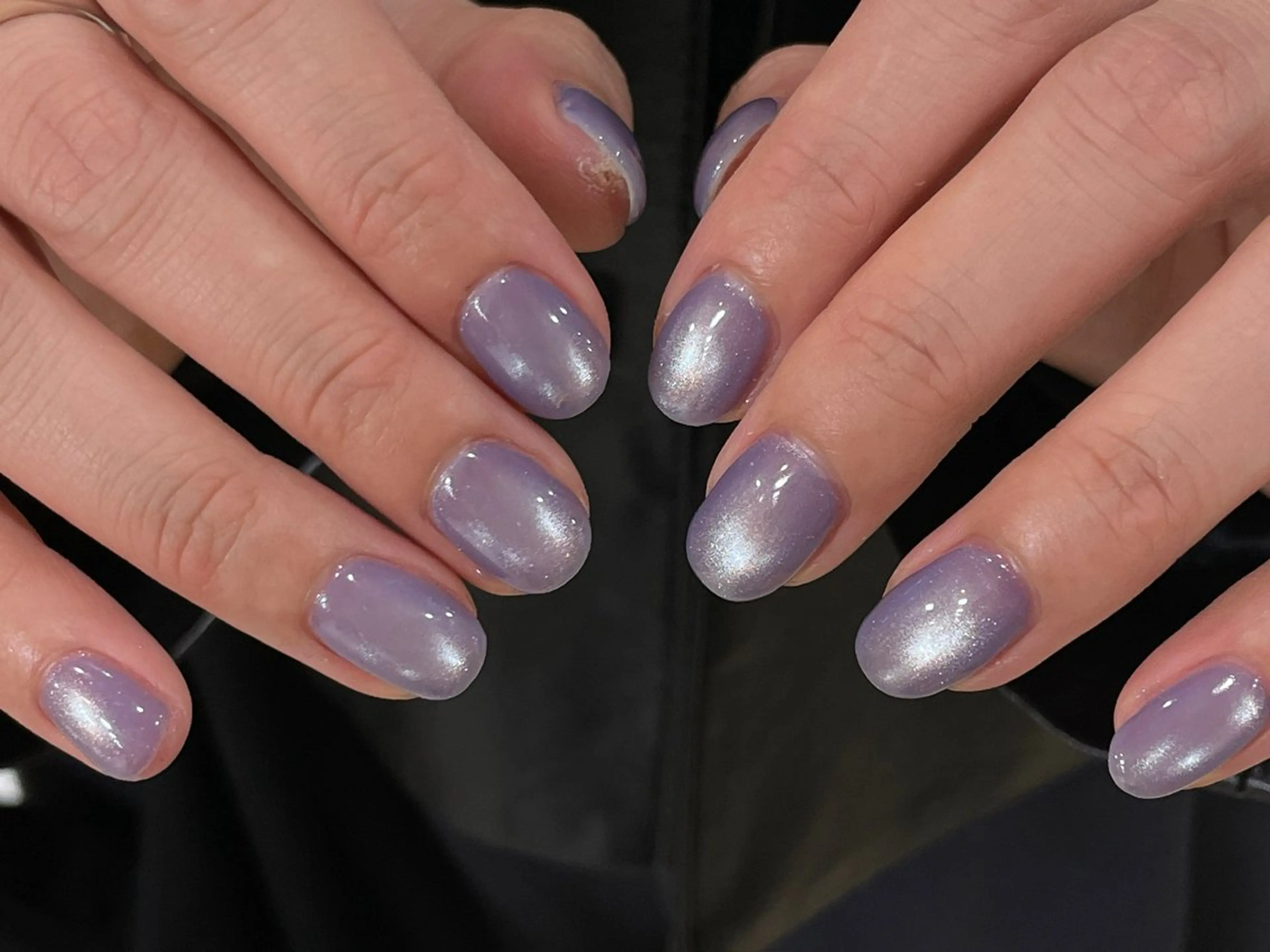 ネイル 水色 マグネットネイル パープル ハンドネイル you (ユウ)のネイルデザイン