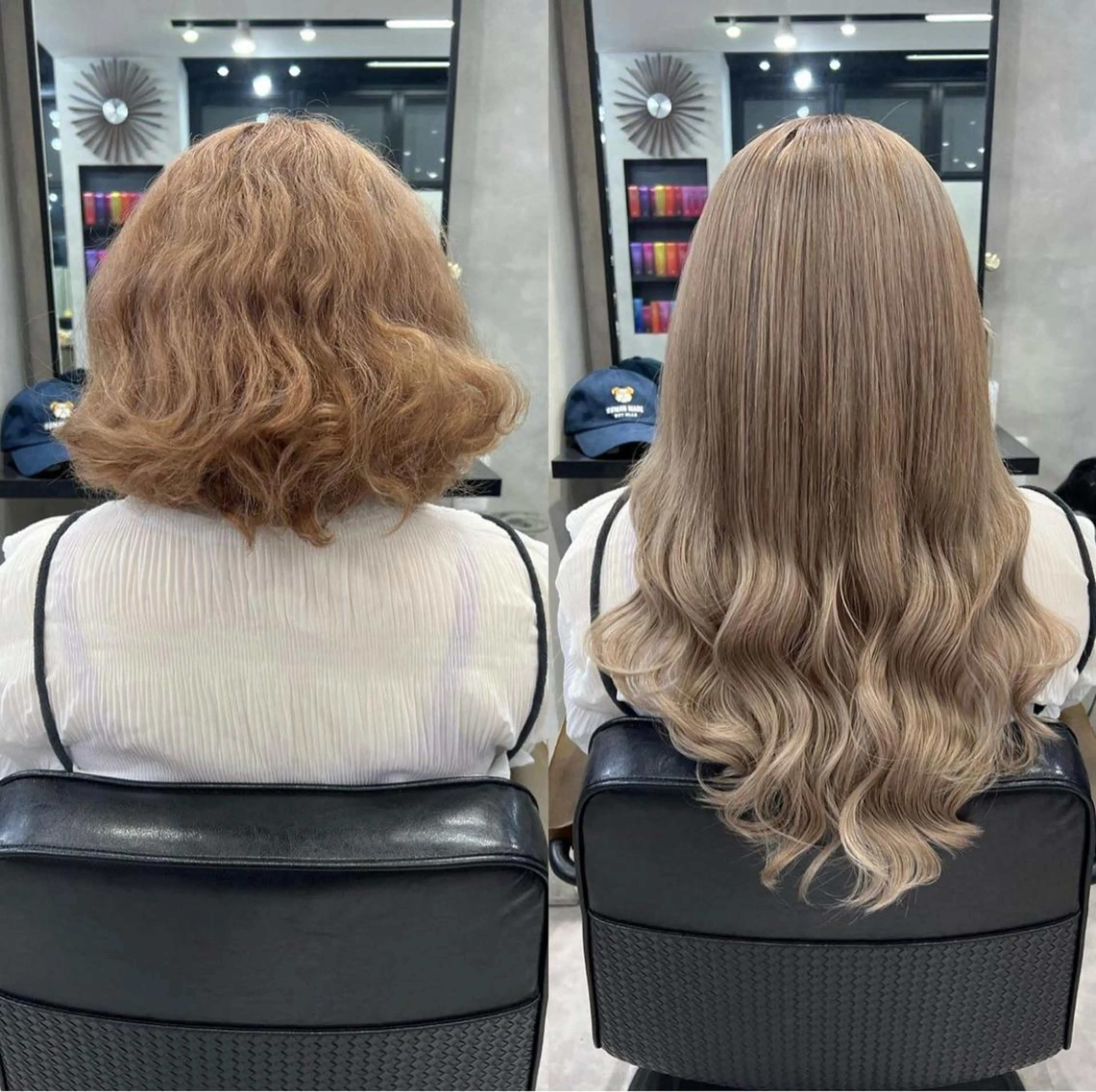 セミロング カラー ヘアアレンジ シールエクステ アッシュ バレイヤージュ ベージュカラー ブリーチ カット ヘアカラー エクステ ar+ ❤︎ maiのヘアスタイル