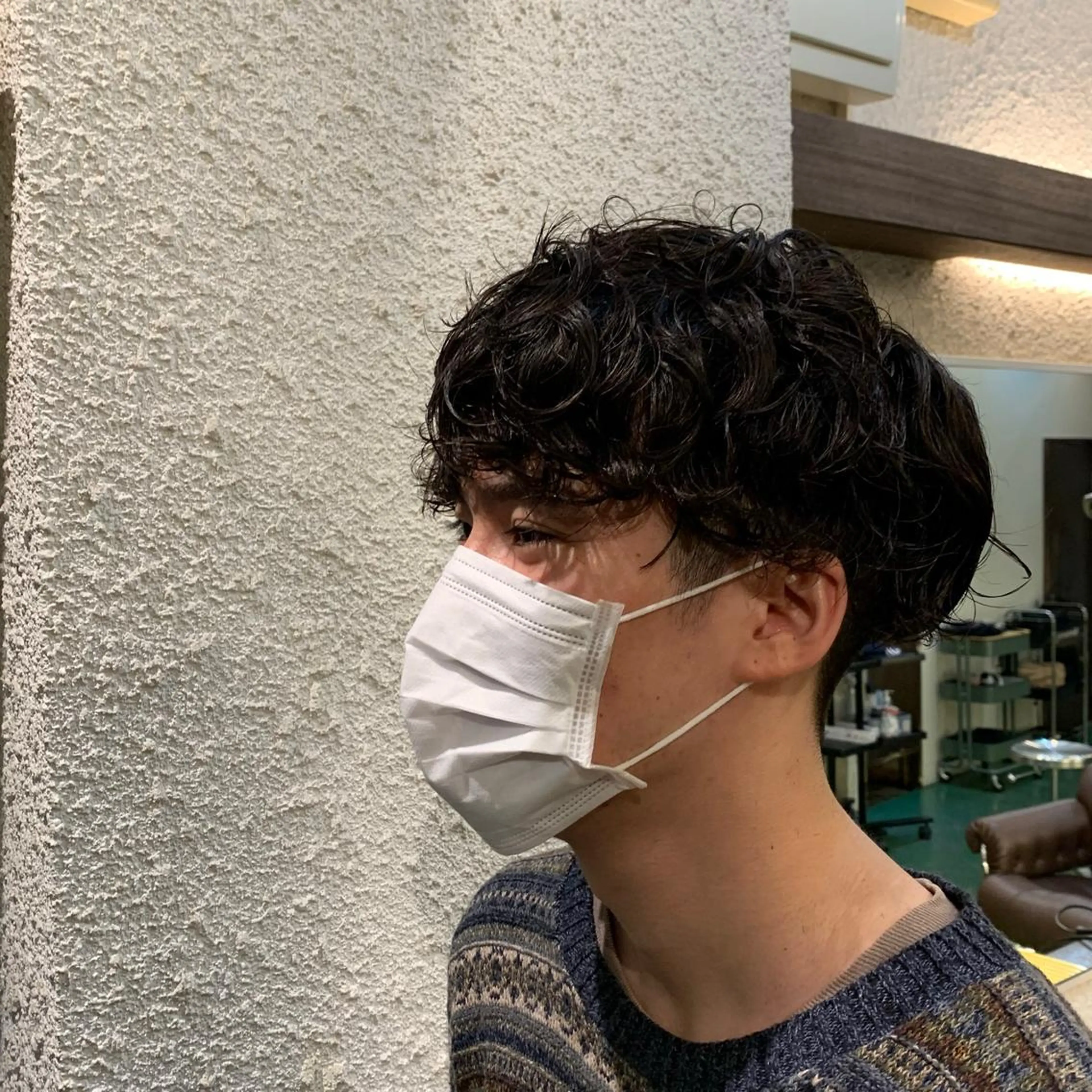 パーマ メンズ ♱地雷カラー♱ウルフ ♱ 藍衣 ♱のヘアスタイル