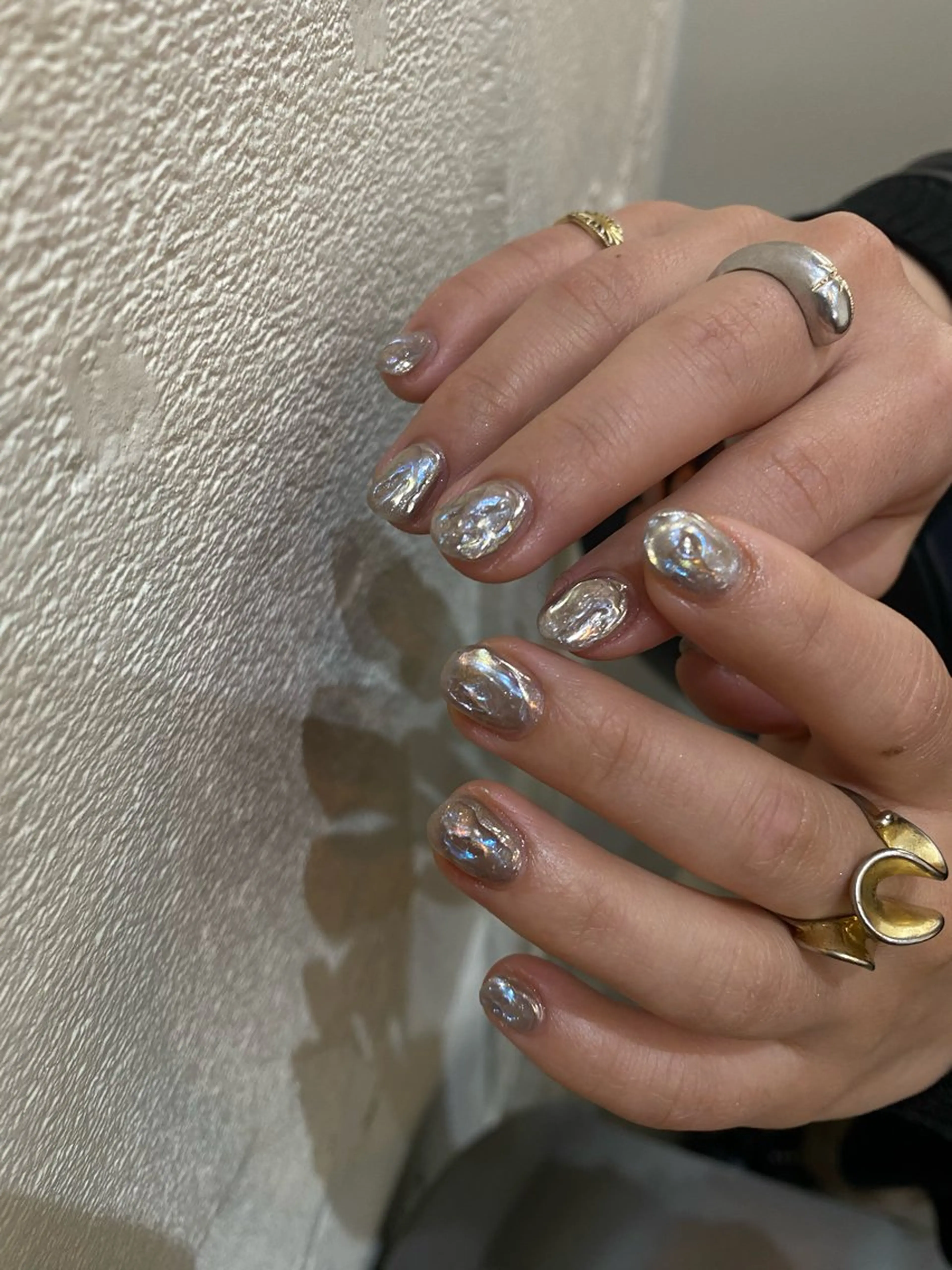 ネイル ミラーネイル シルバー ハンドネイル nable.所属・栗林 実莉のネイルデザイン