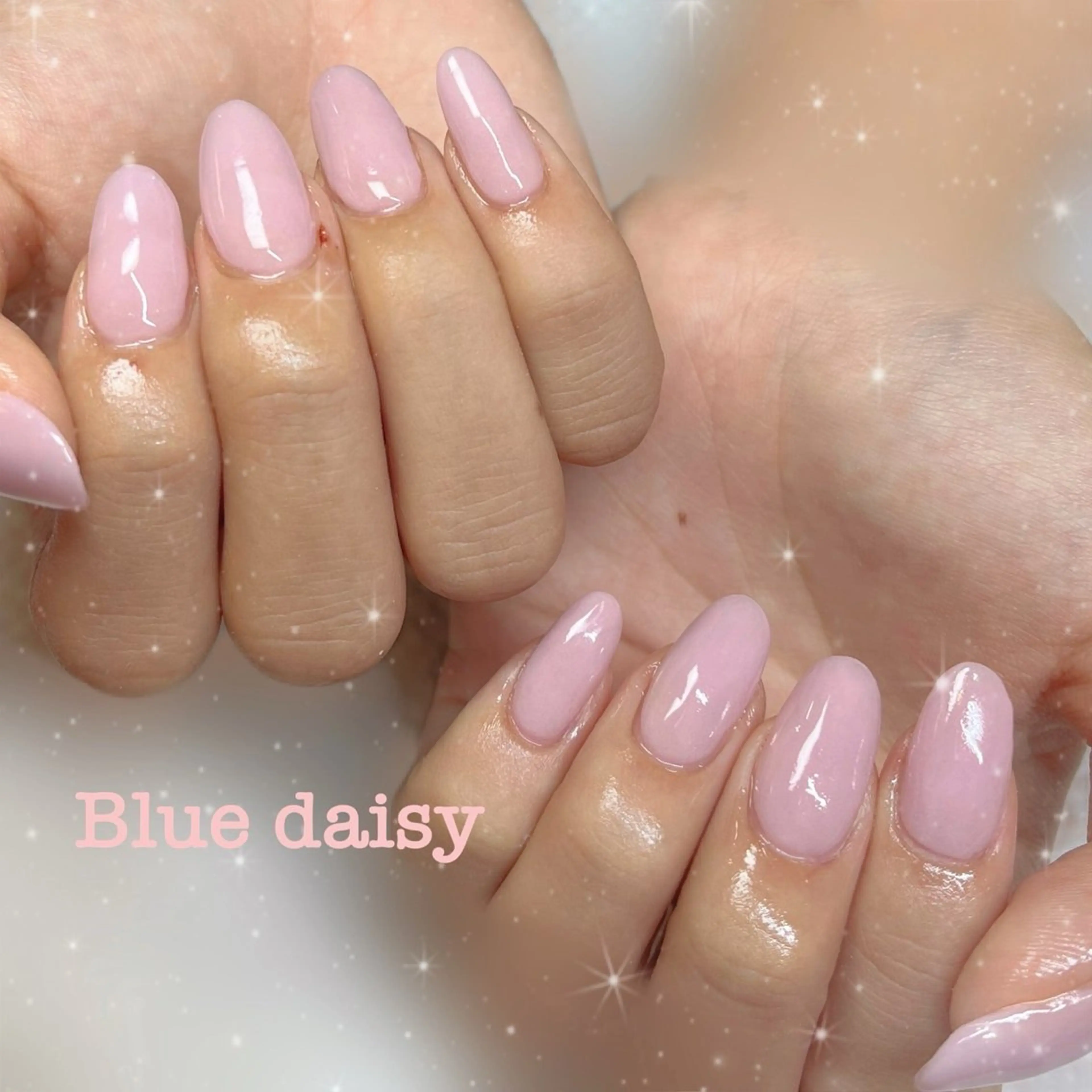 ネイル ワンカラーネイル スカルプネイル ハンドネイル Blue daisy 栄本店のネイルデザイン