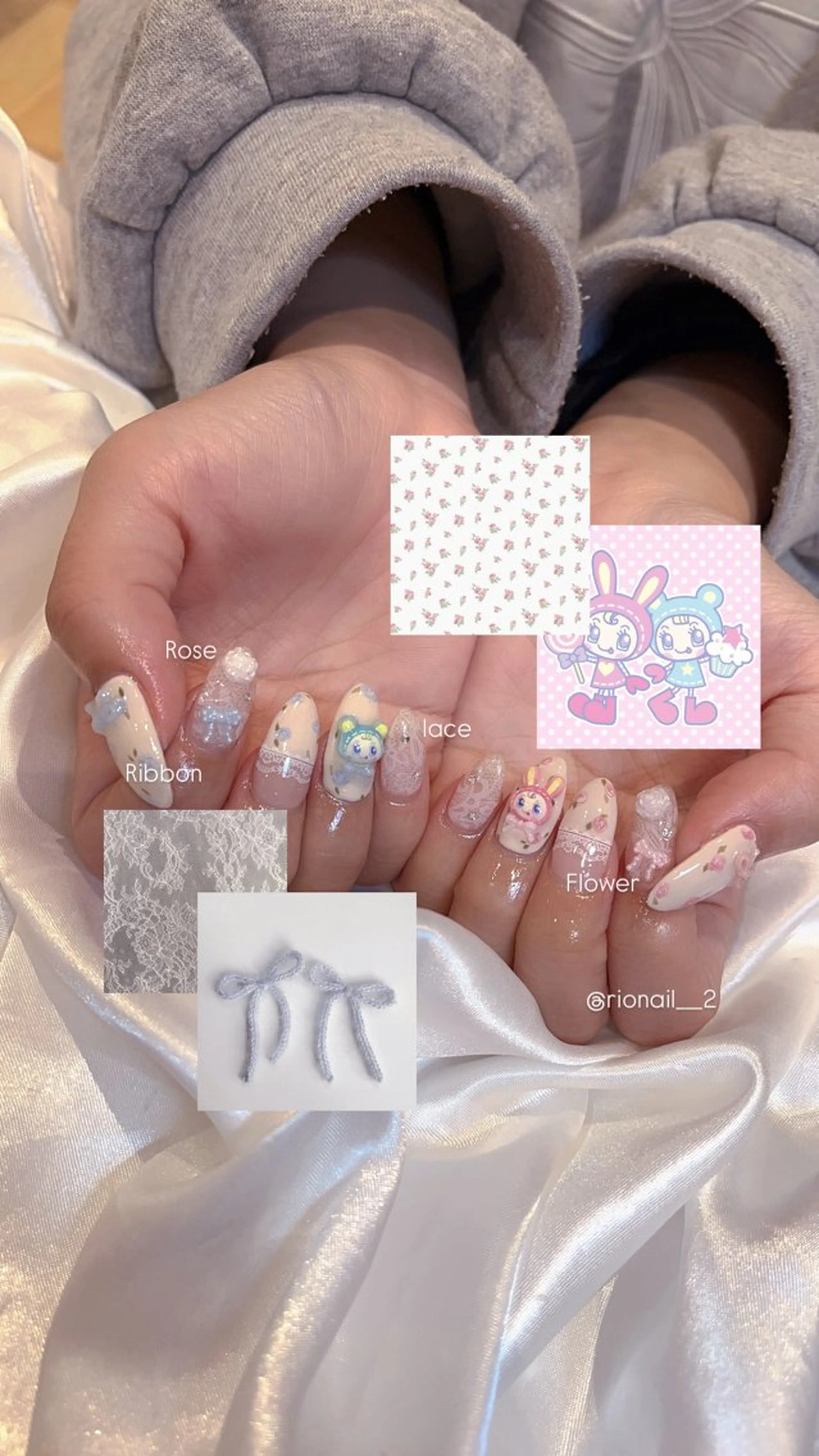 ネイル ハンドネイル 𝘙𝘪𝘰𝘯𝘢 ...🕯🤍のネイルデザイン