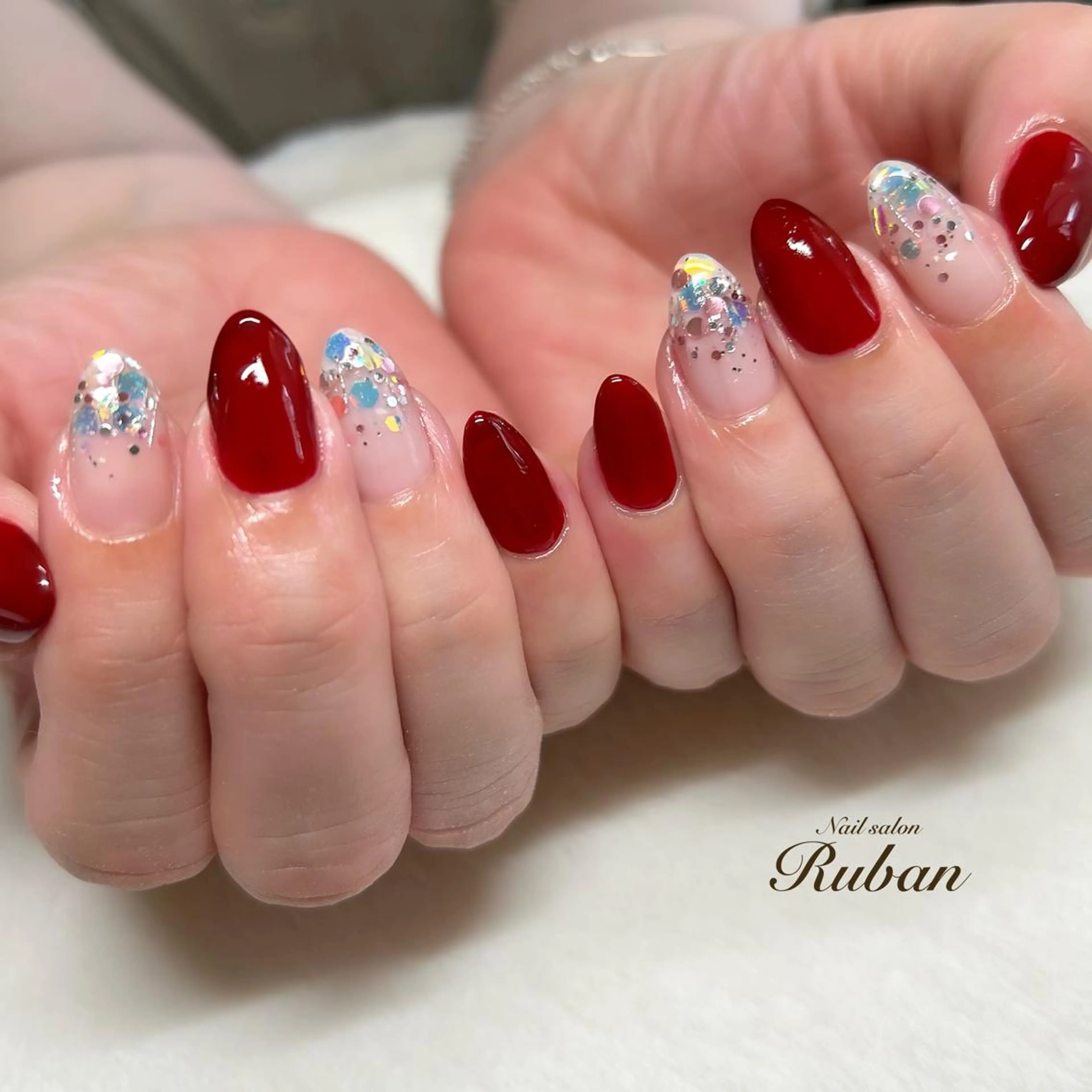 ネイル ボルドー グラデーション Nail salon Rubanのネイルデザイン