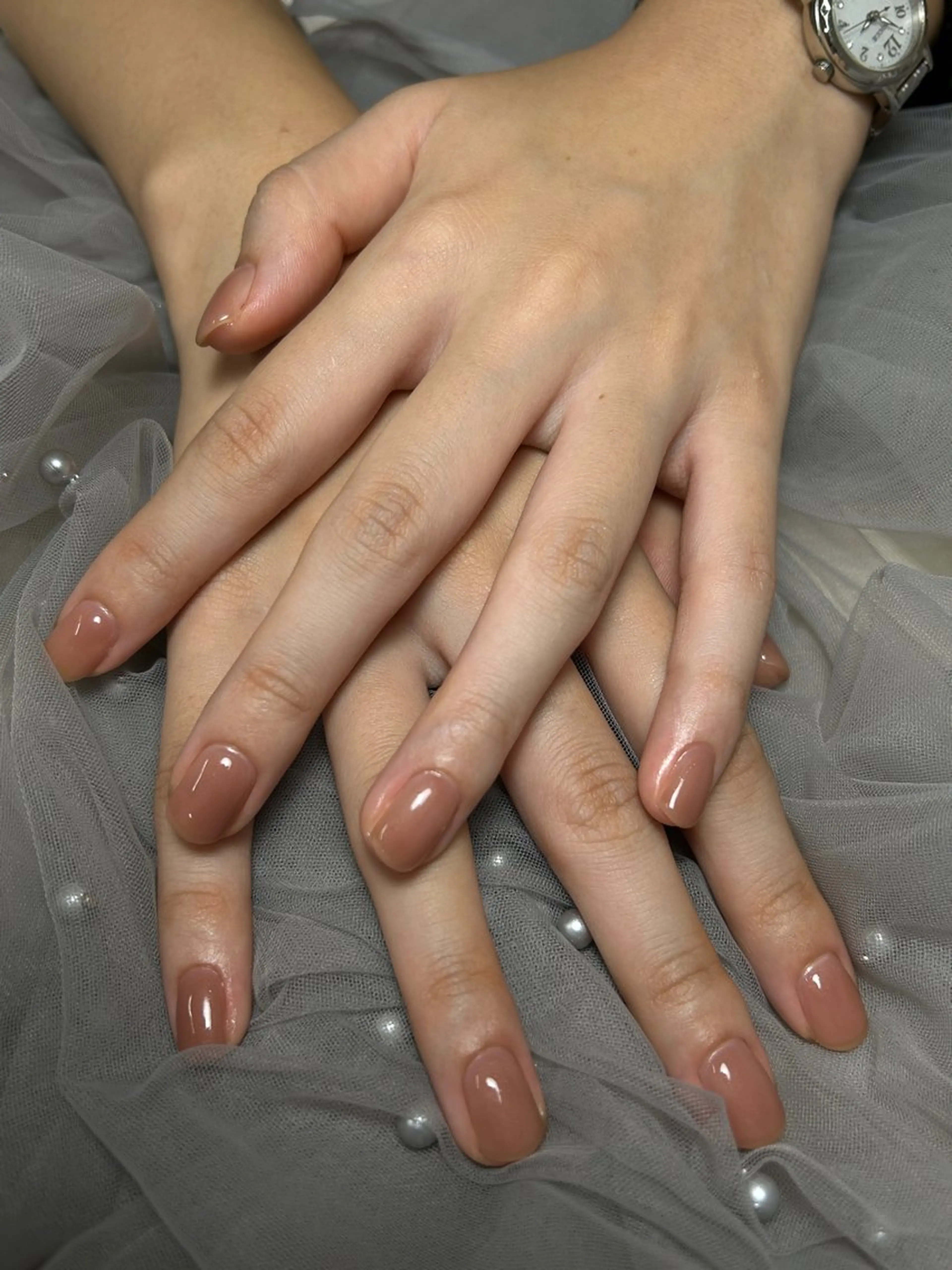 ハンドネイル ワンカラー オフありの写真