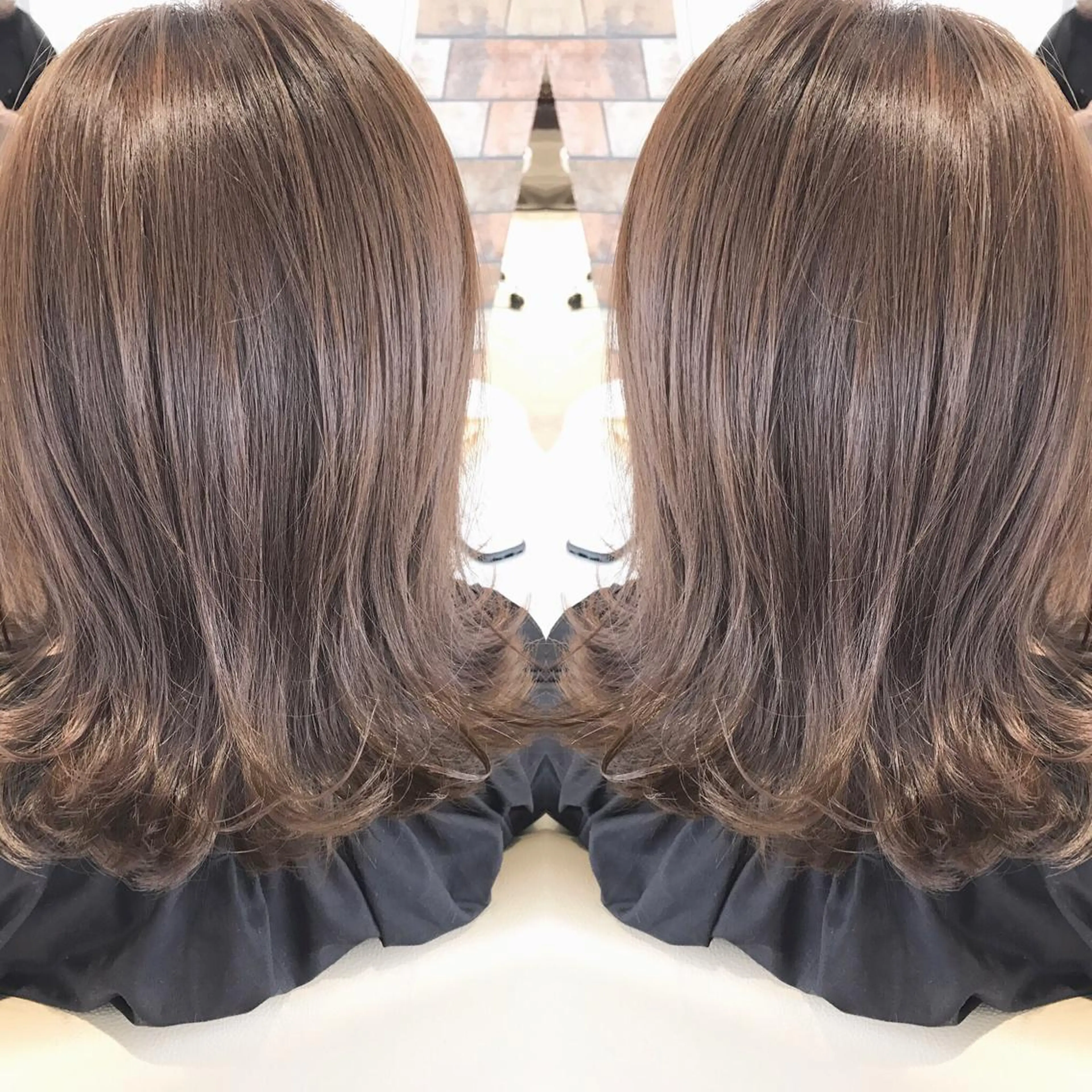 ミディアム カラー パーマ アッシュ アッシュグレー 韓国ヘア 山本勝志のヘアスタイル