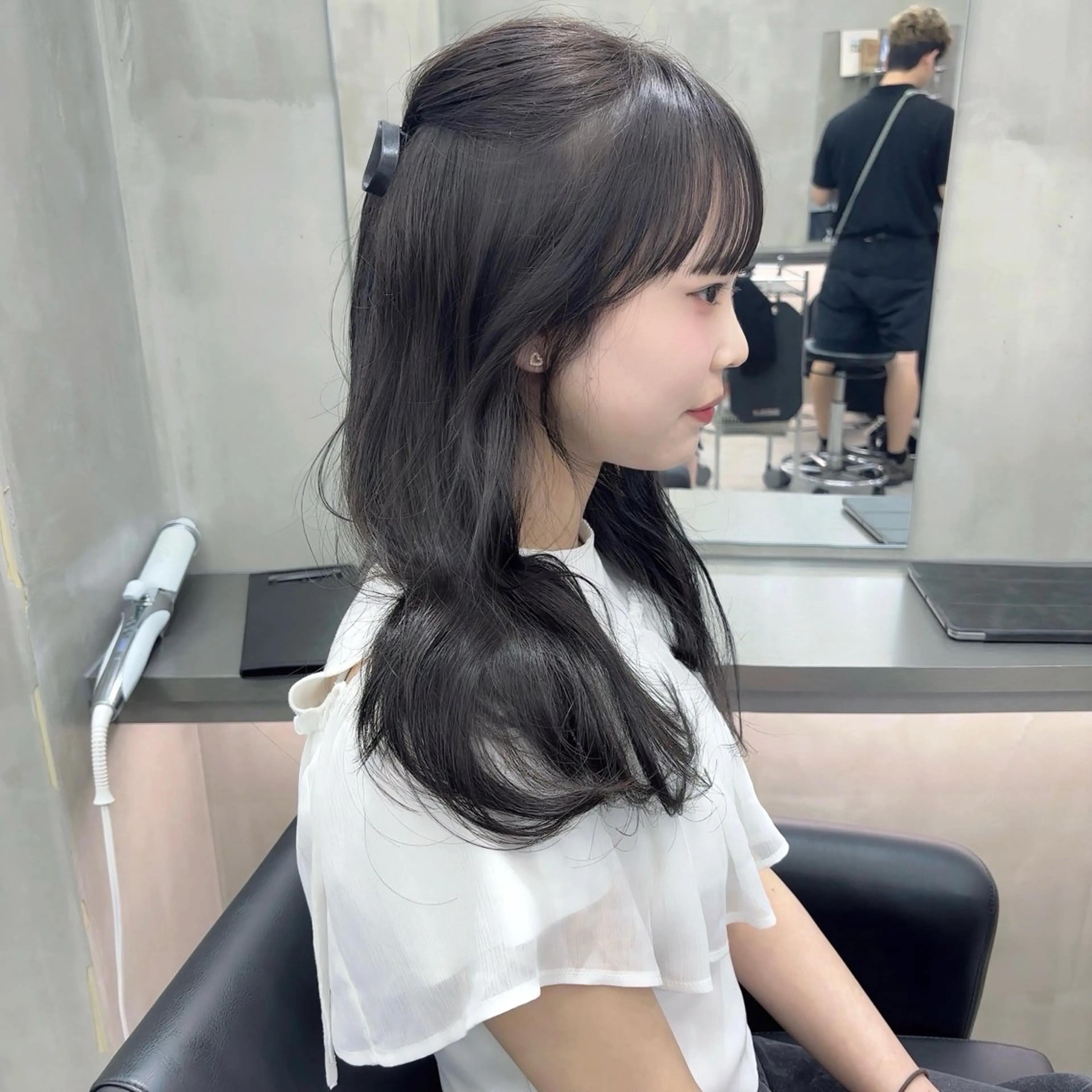 セミロング カラー ヘアアレンジ 透明感カラー ラベンダーカラー the path sora♡のヘアスタイル