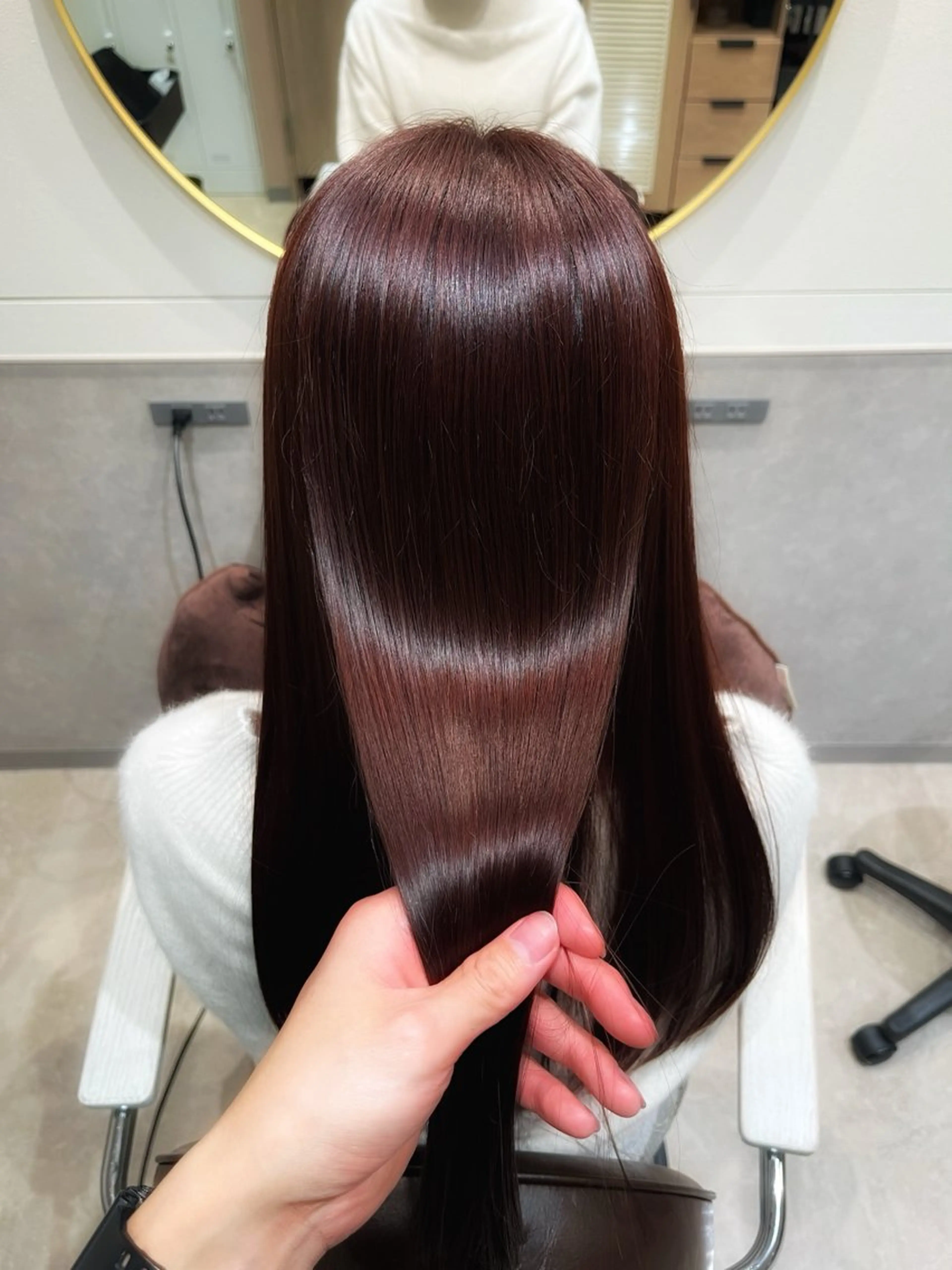 ミディアム カット ヘアカラー 縮毛矯正 トリートメント 銀座⭐️髪質改善⭐️ 平中　留生のヘアスタイル