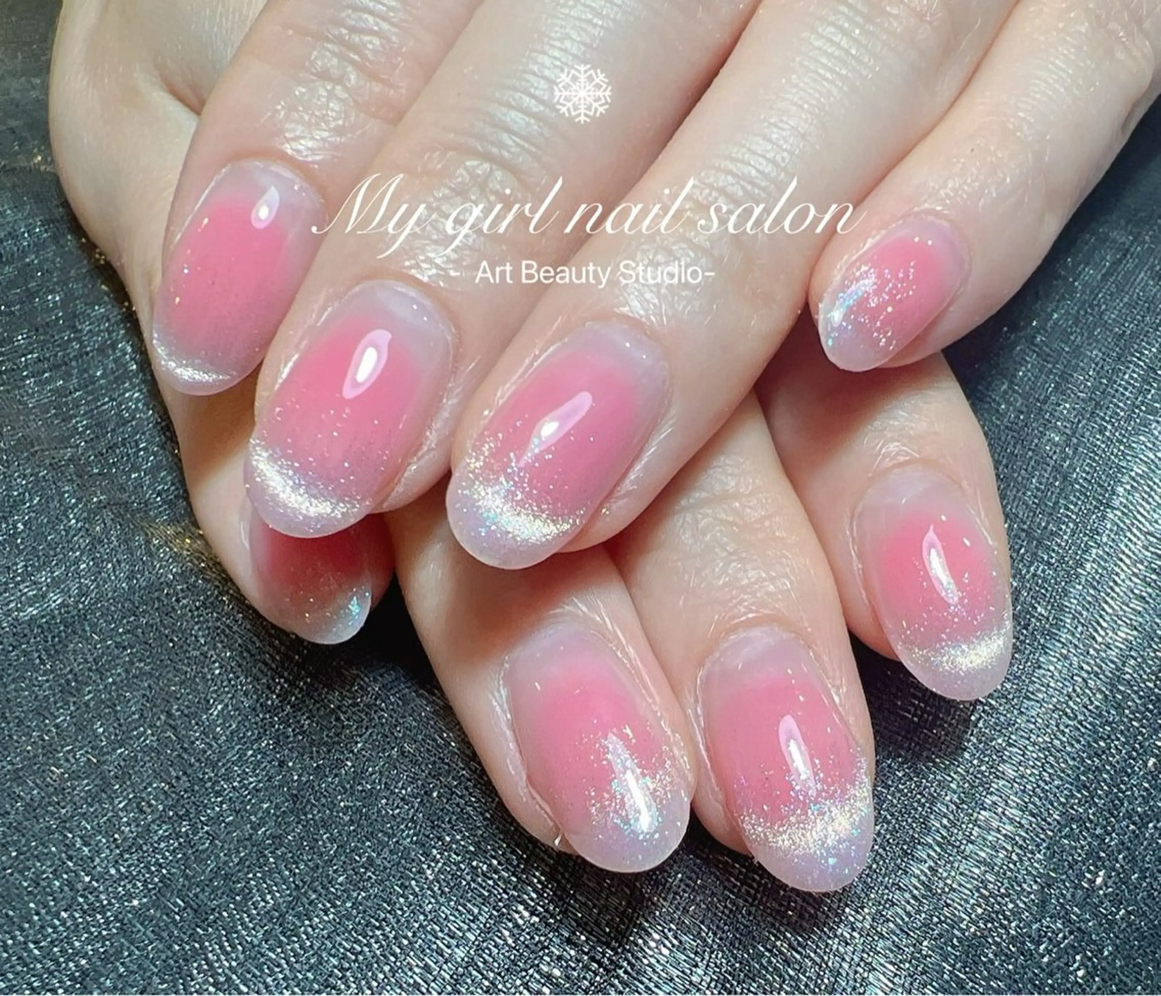 ネイル チークネイル フレンチネイル マグネットネイル マグネットフレンチ MyGirl ネイル東村山のネイルデザイン