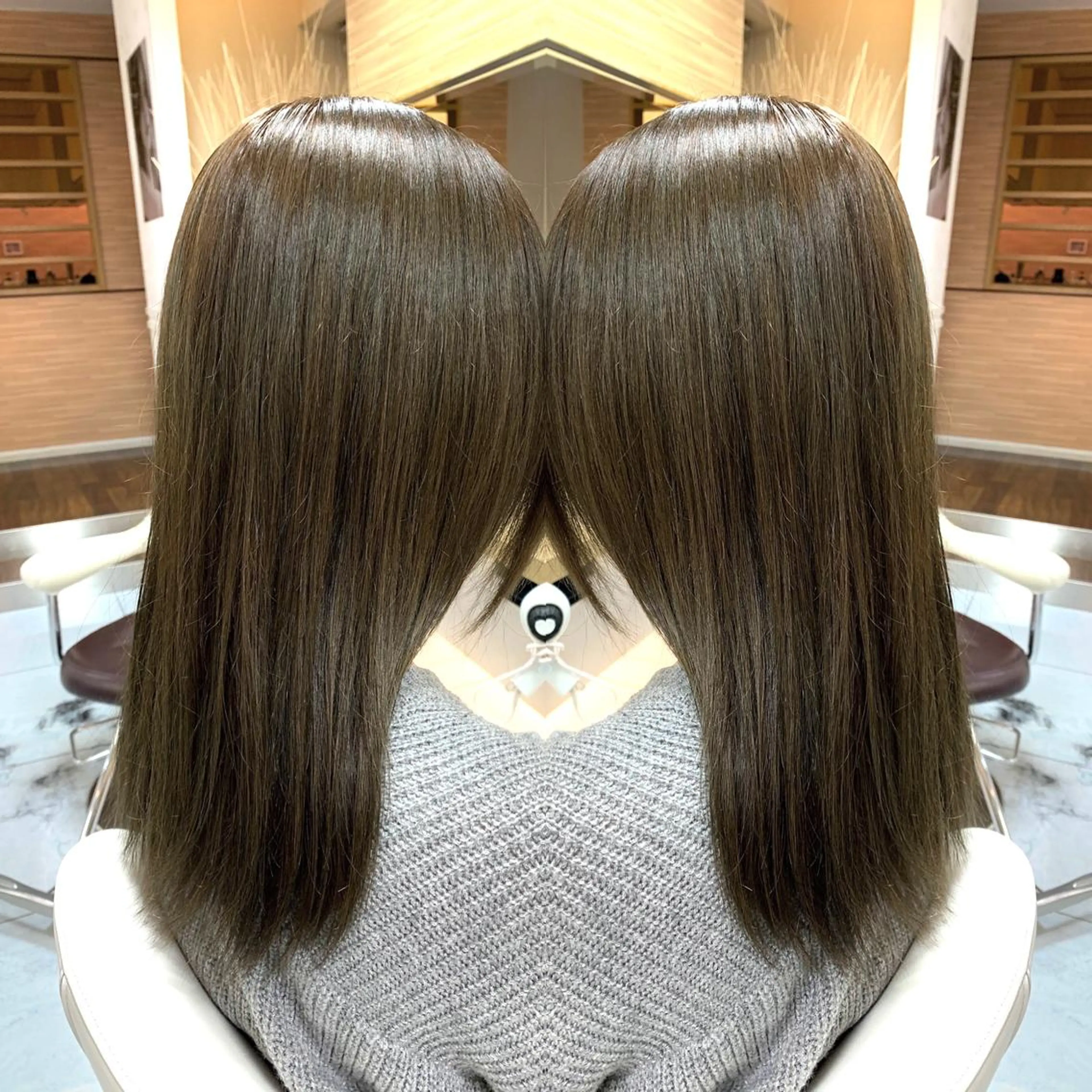 セミロング 縮毛/レイヤー 韓国/橋口のヘアスタイル