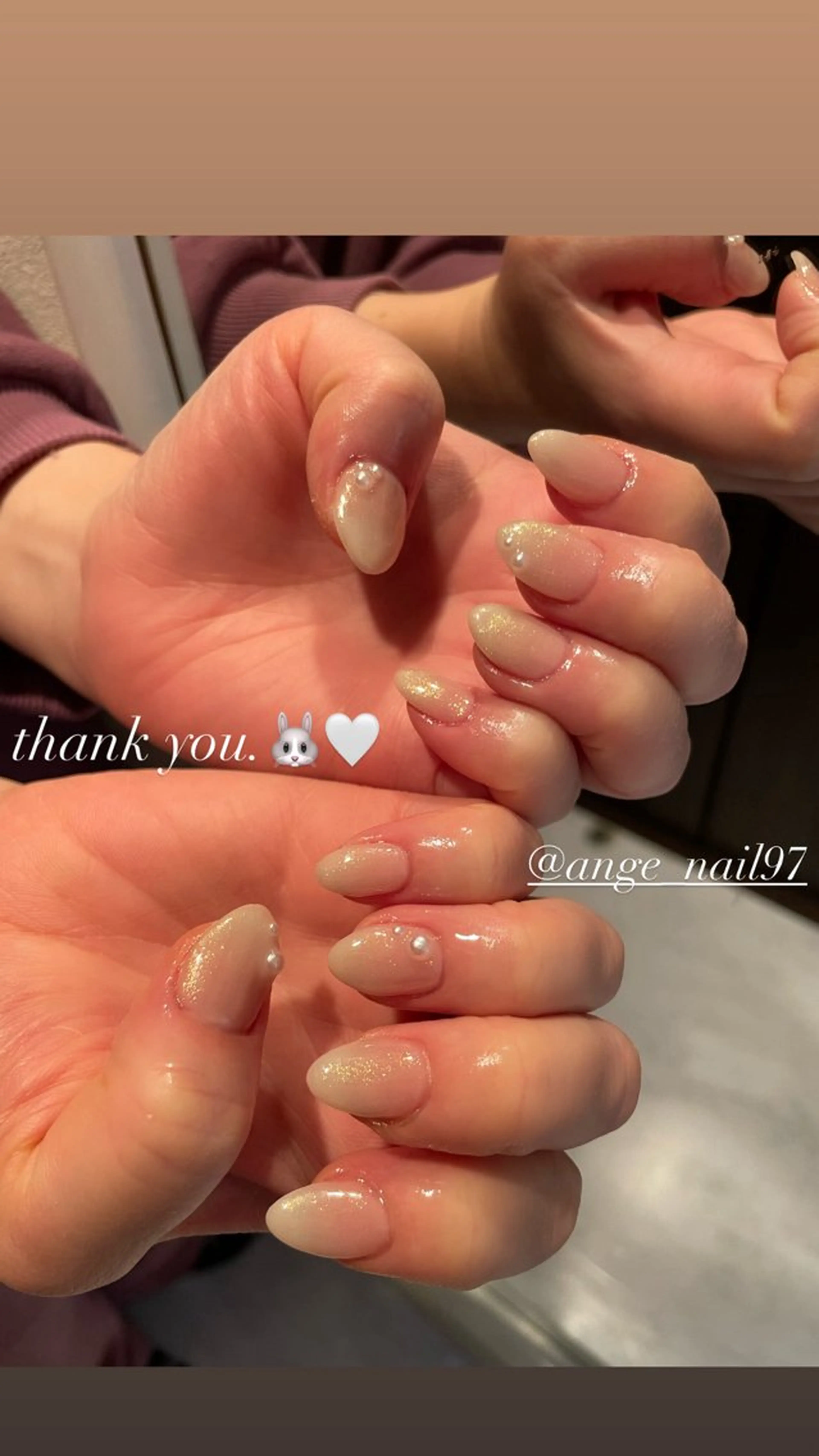 ネイル フレンチネイル ガーリー キラキラネイル 韓国ネイル ラメ(グリッター) ハンドネイル Nail salon 🎀Angeのネイルデザイン