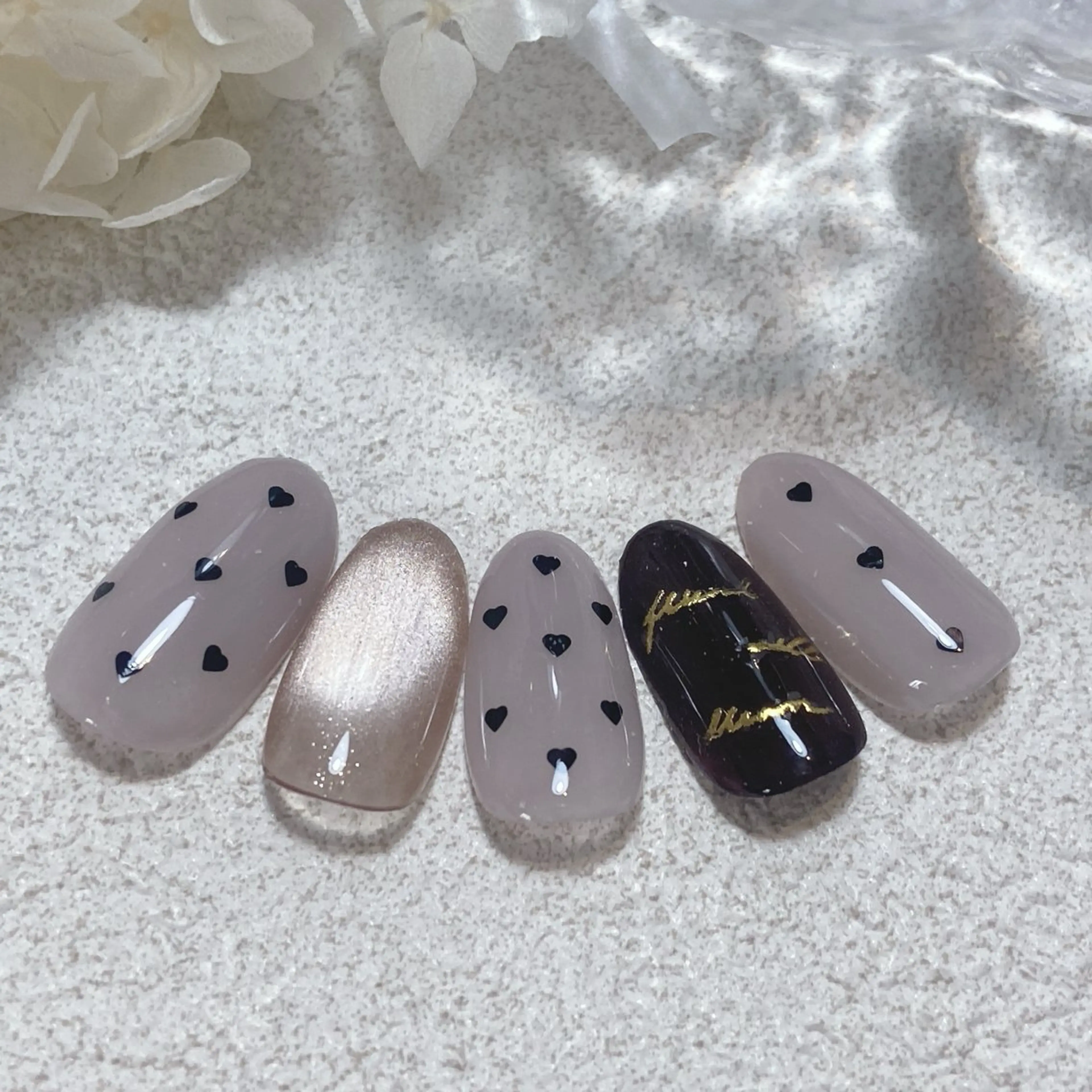 ネイル ジェルネイル パラジェル バレンタイン ハンドネイル mako 🌷のネイルデザイン