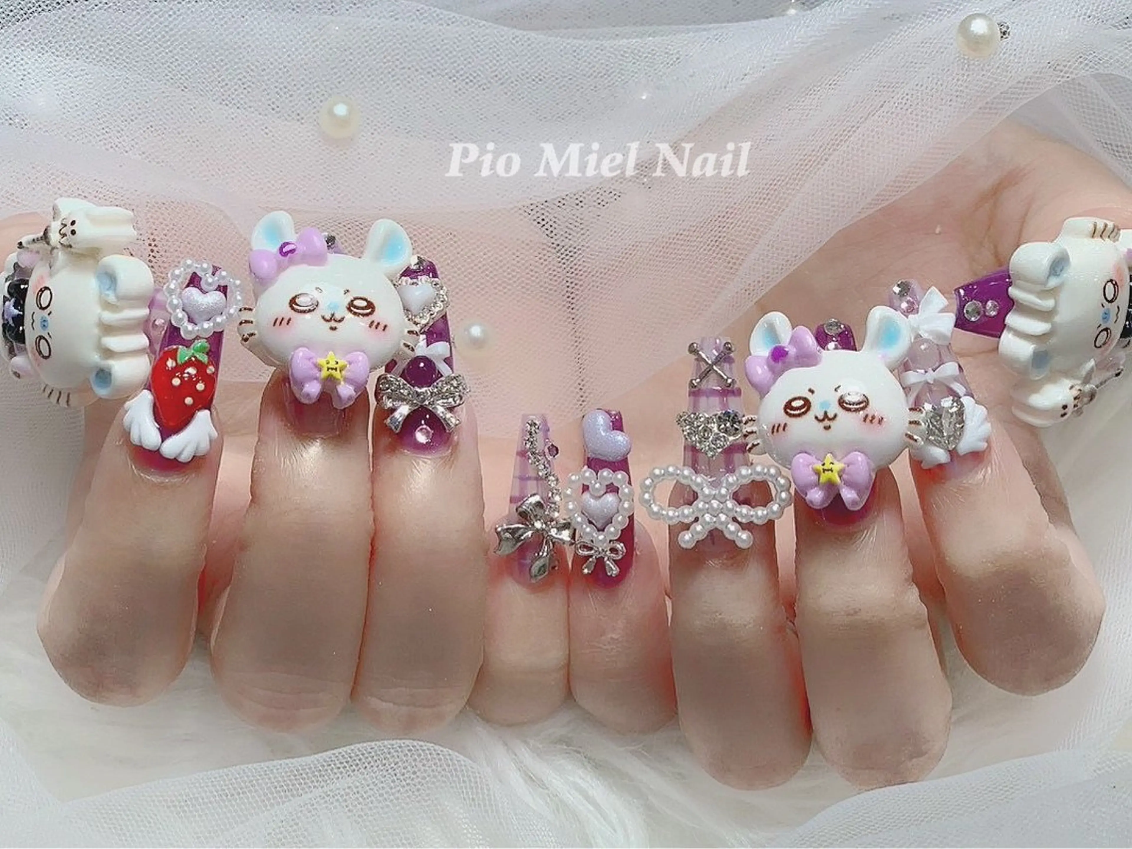 ネイル ハンドネイル HANA 長さだしのネイルデザイン