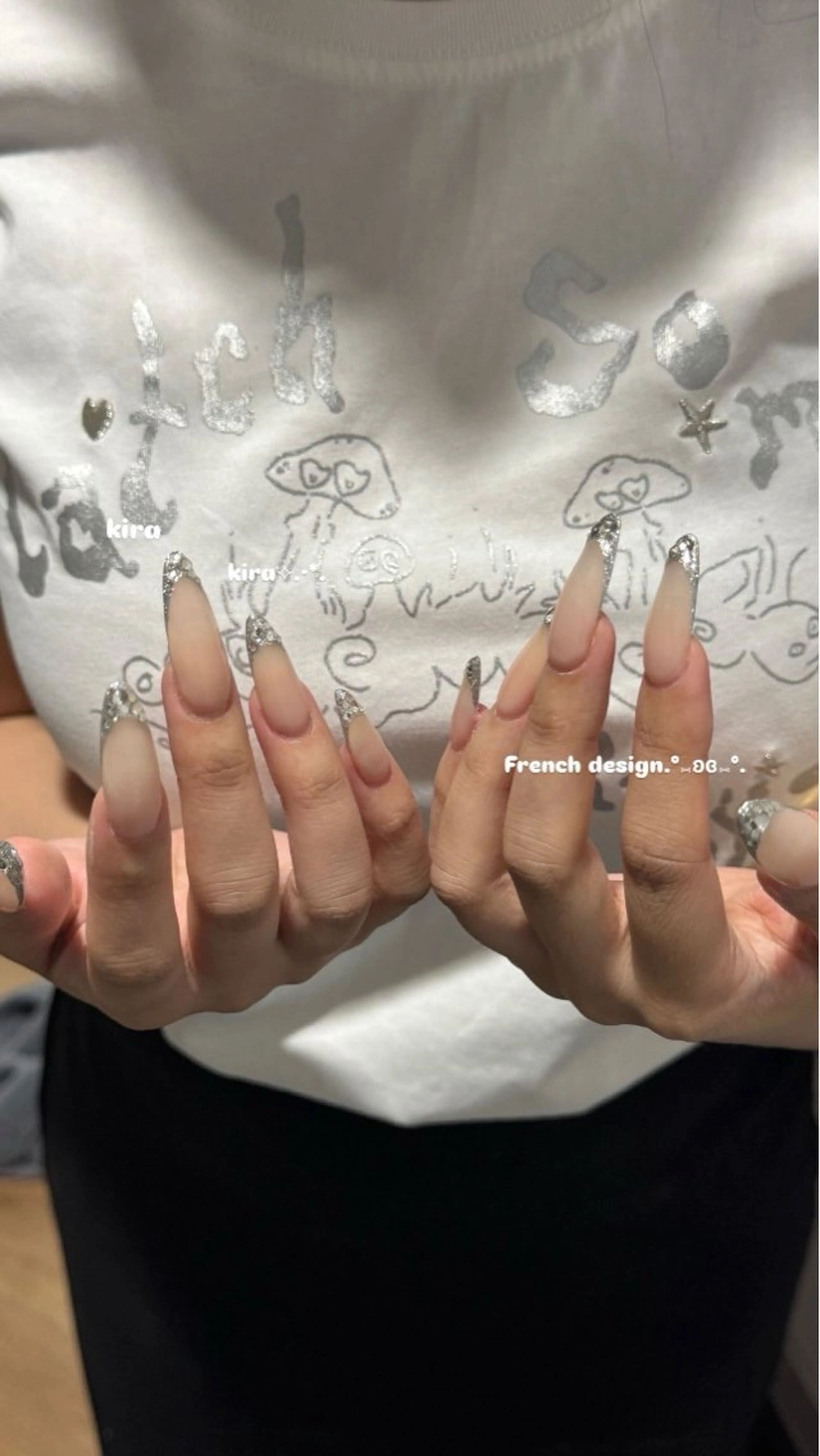 ネイル フレンチネイル キラキラネイル シンプルネイル ハンドネイル One HINATAのネイルデザイン