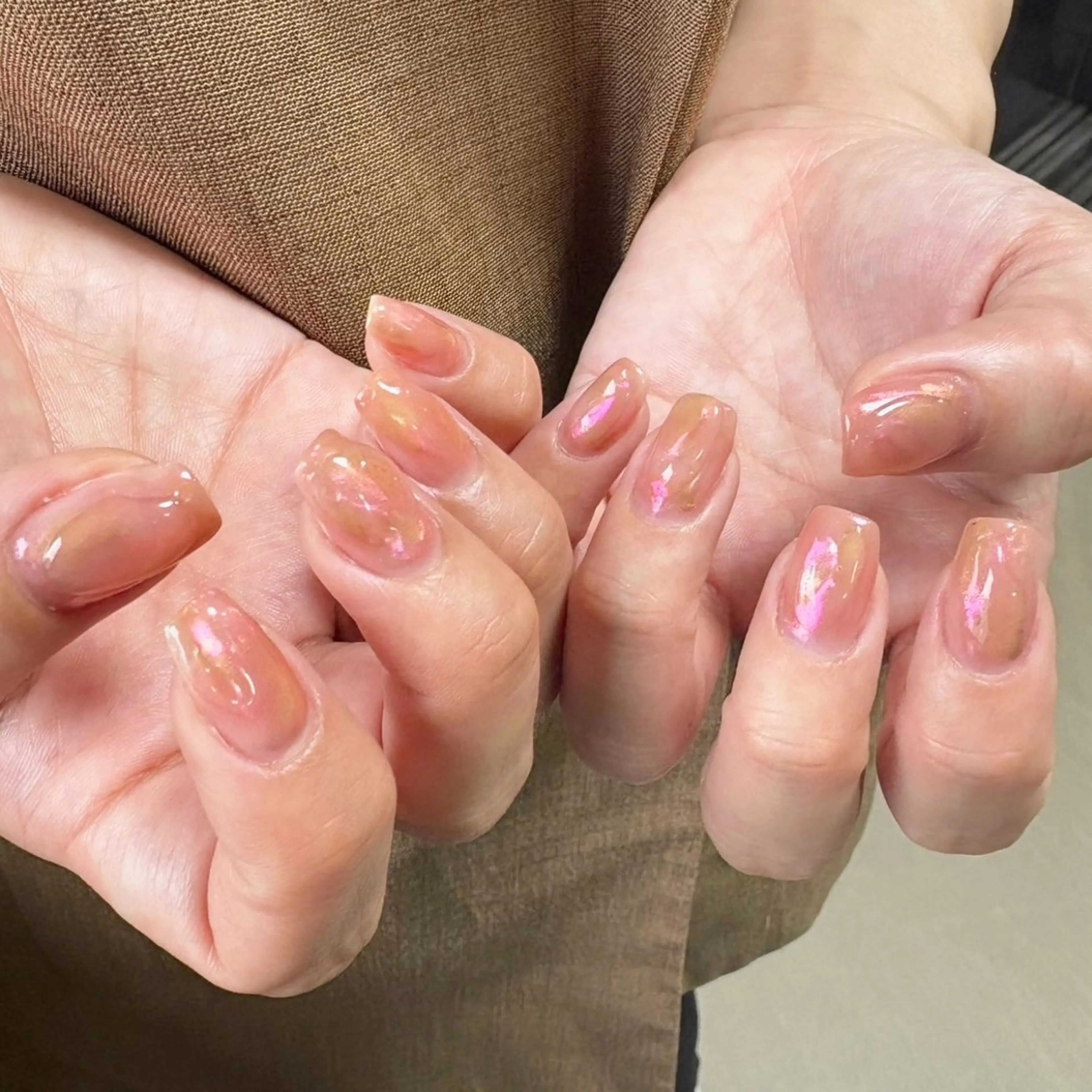 ネイル オーロラネイル ミラーネイル ぷっくりネイル IZUMIꕤnail 堺筋本町｜心斎橋のネイルデザイン