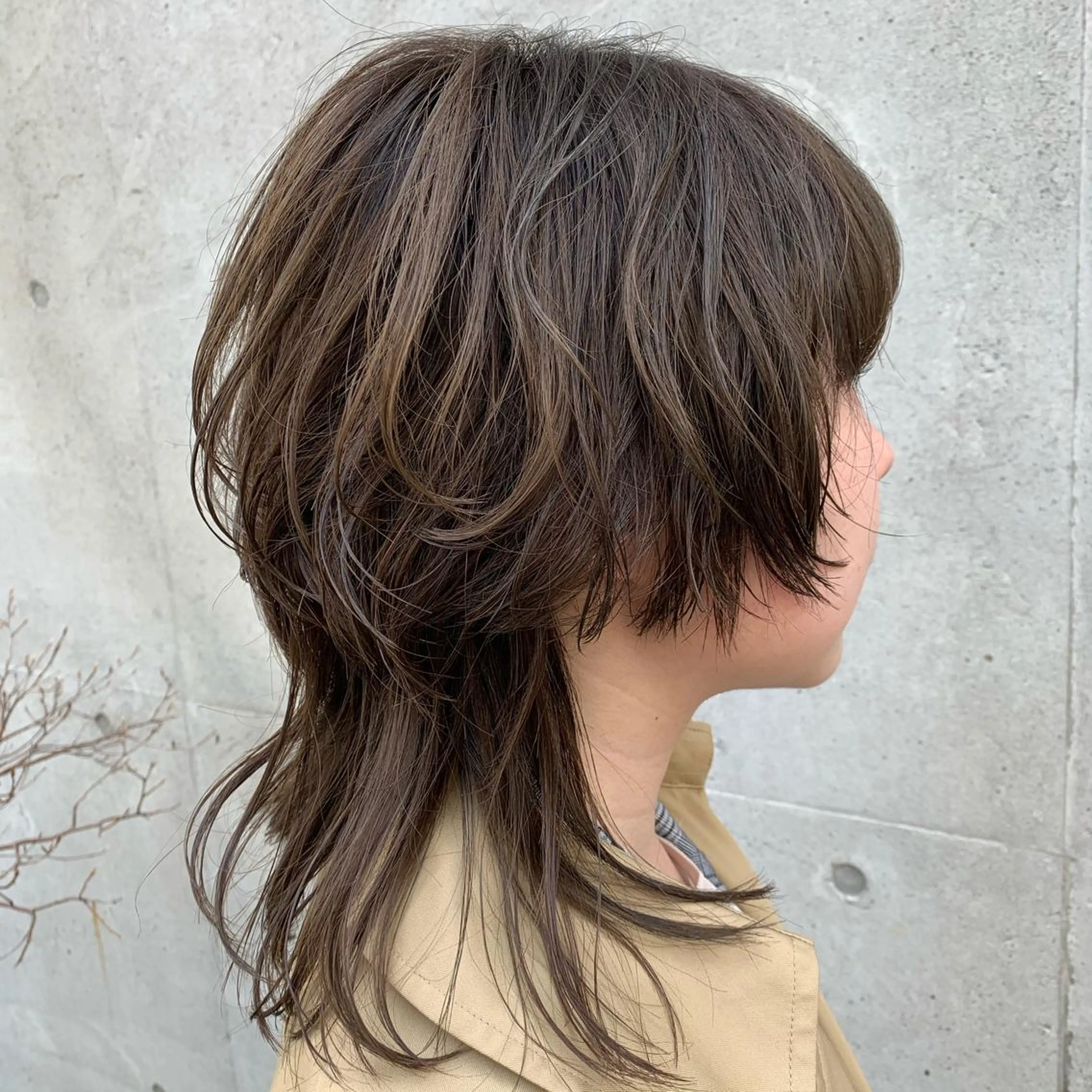 セミロング ウルフカット カット ウルフ、レイヤー 、メンズカットSHOのヘアスタイル