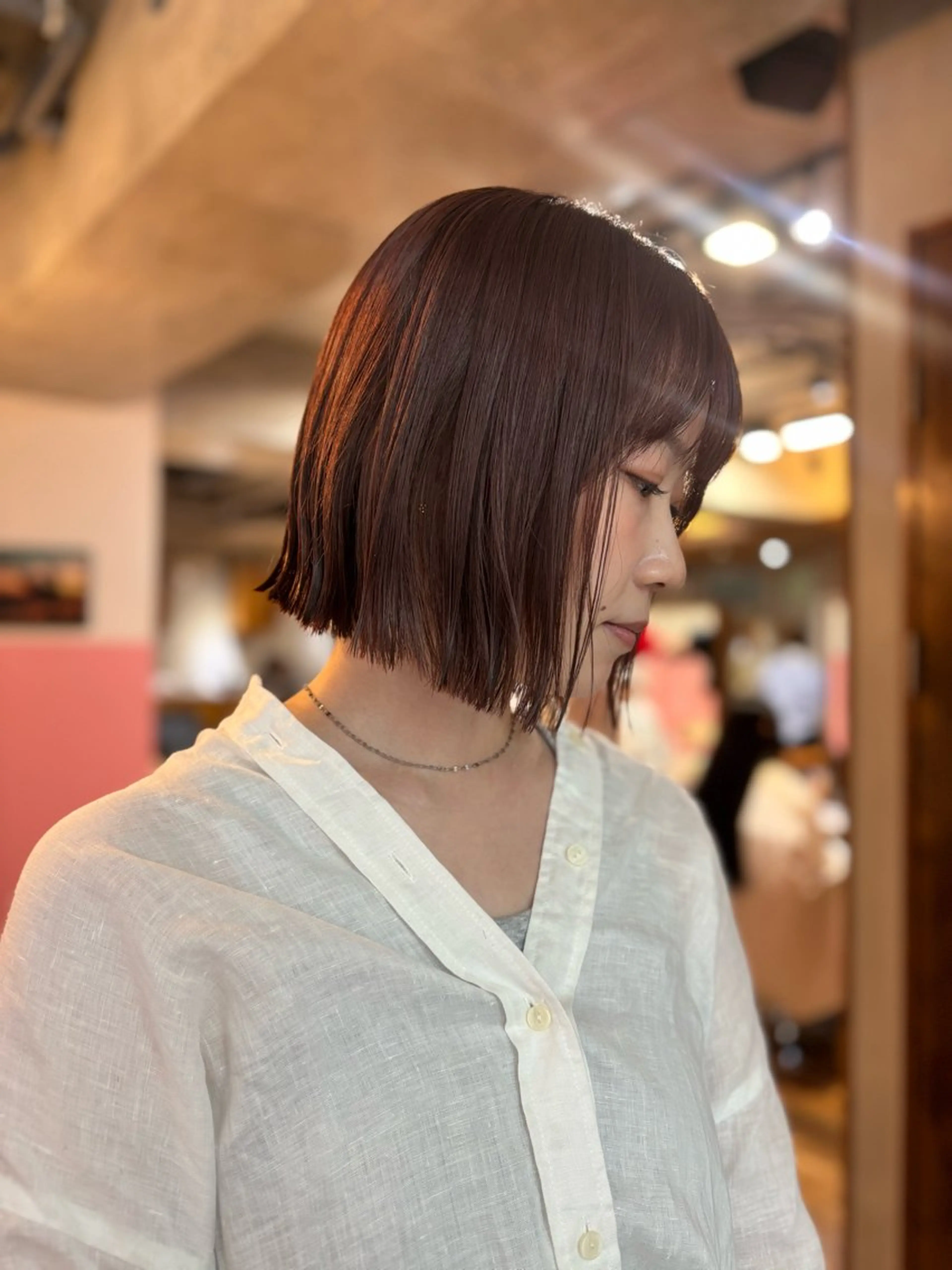 セミロング カット ヘアカラー トリートメント ♥️ボブ/ブリーチ なしカラー/mahoのヘアスタイル