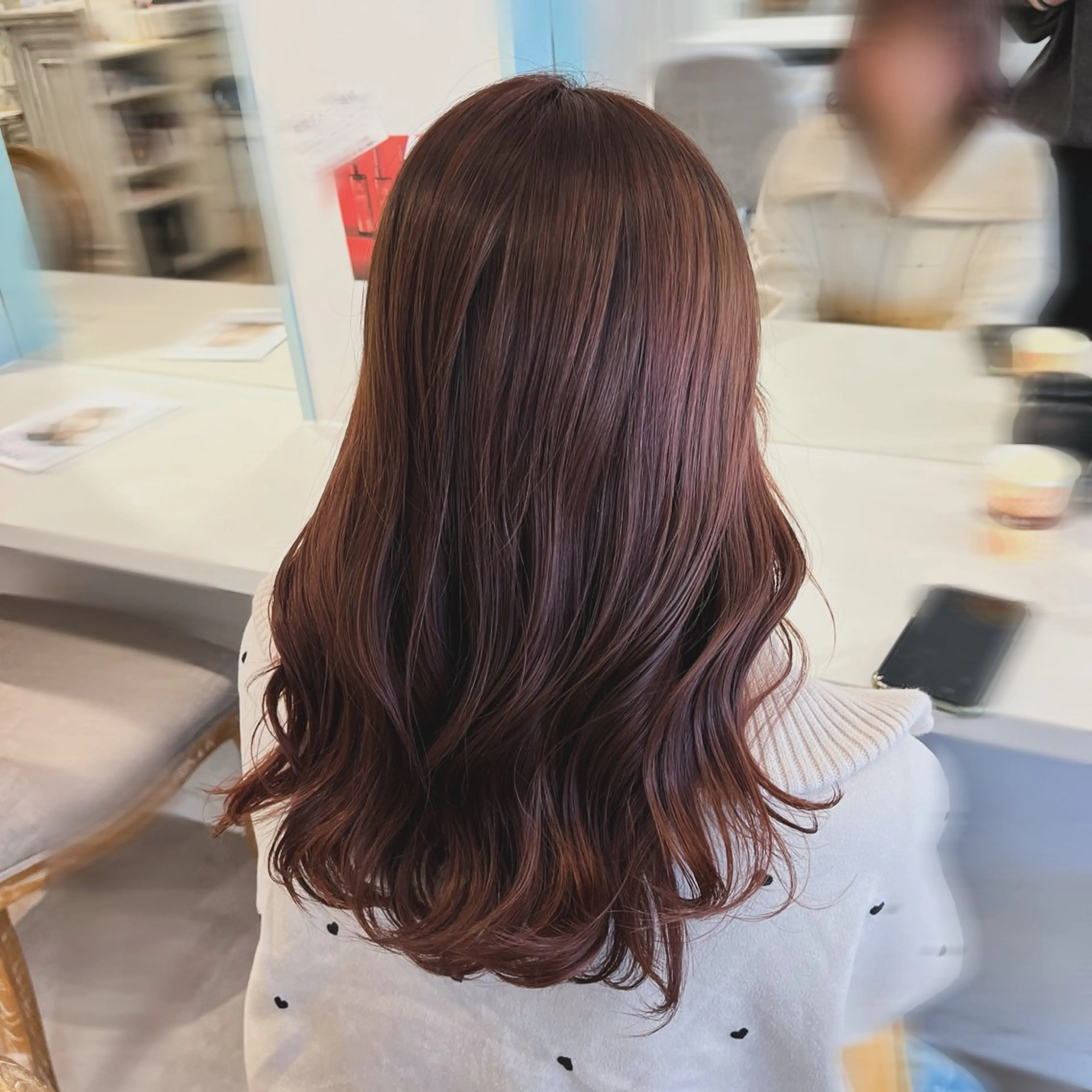 ロング カラー ブラウンカラー ピンクカラー ピンクブラウン カット ヘアカラー トリートメント CreBiA🫧名駅 馬場のヘアスタイル