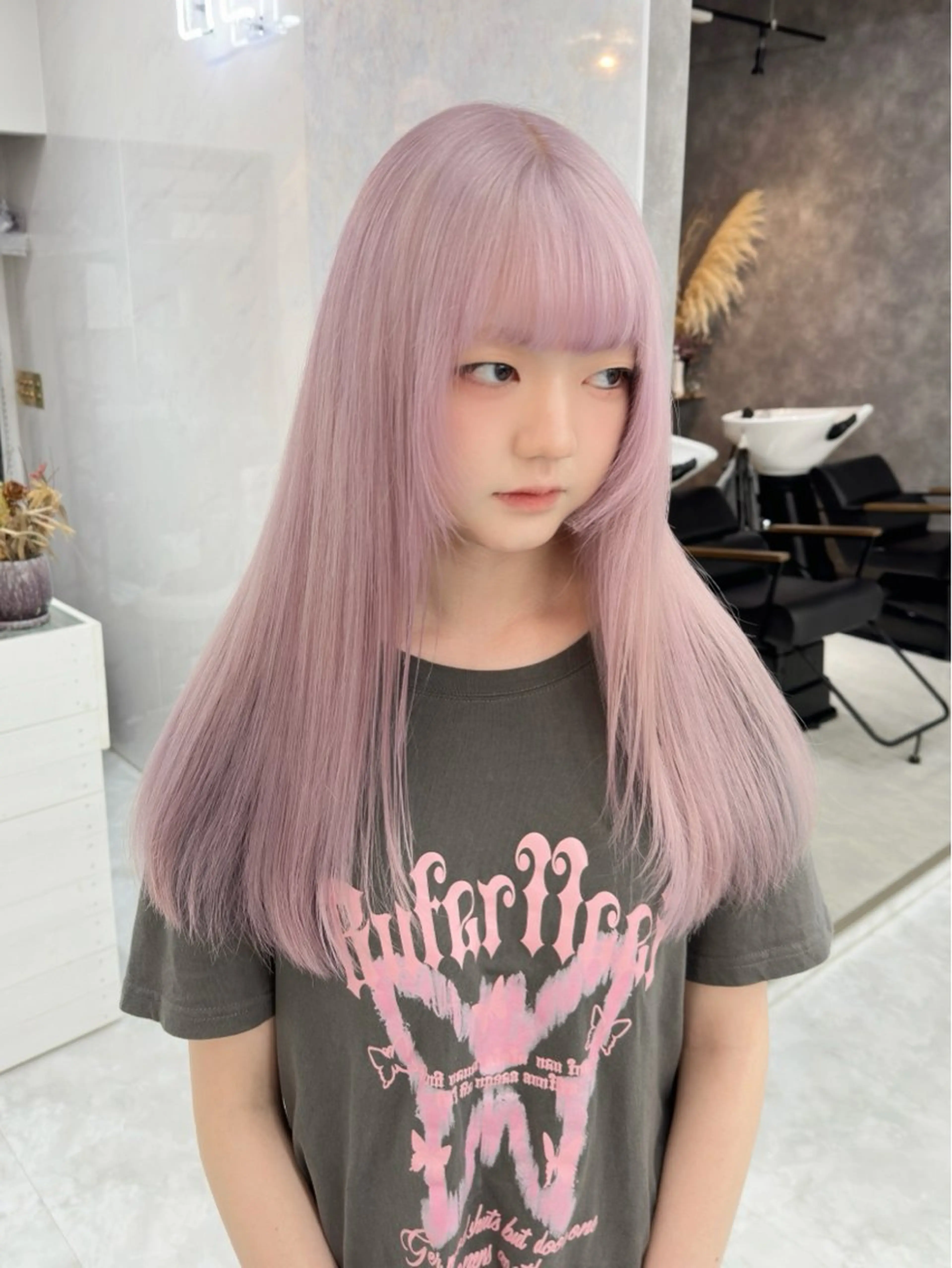 ロング ヘアカラー トリートメント 💖ムラ修正ブリーチ 💖【YUU】のヘアスタイル