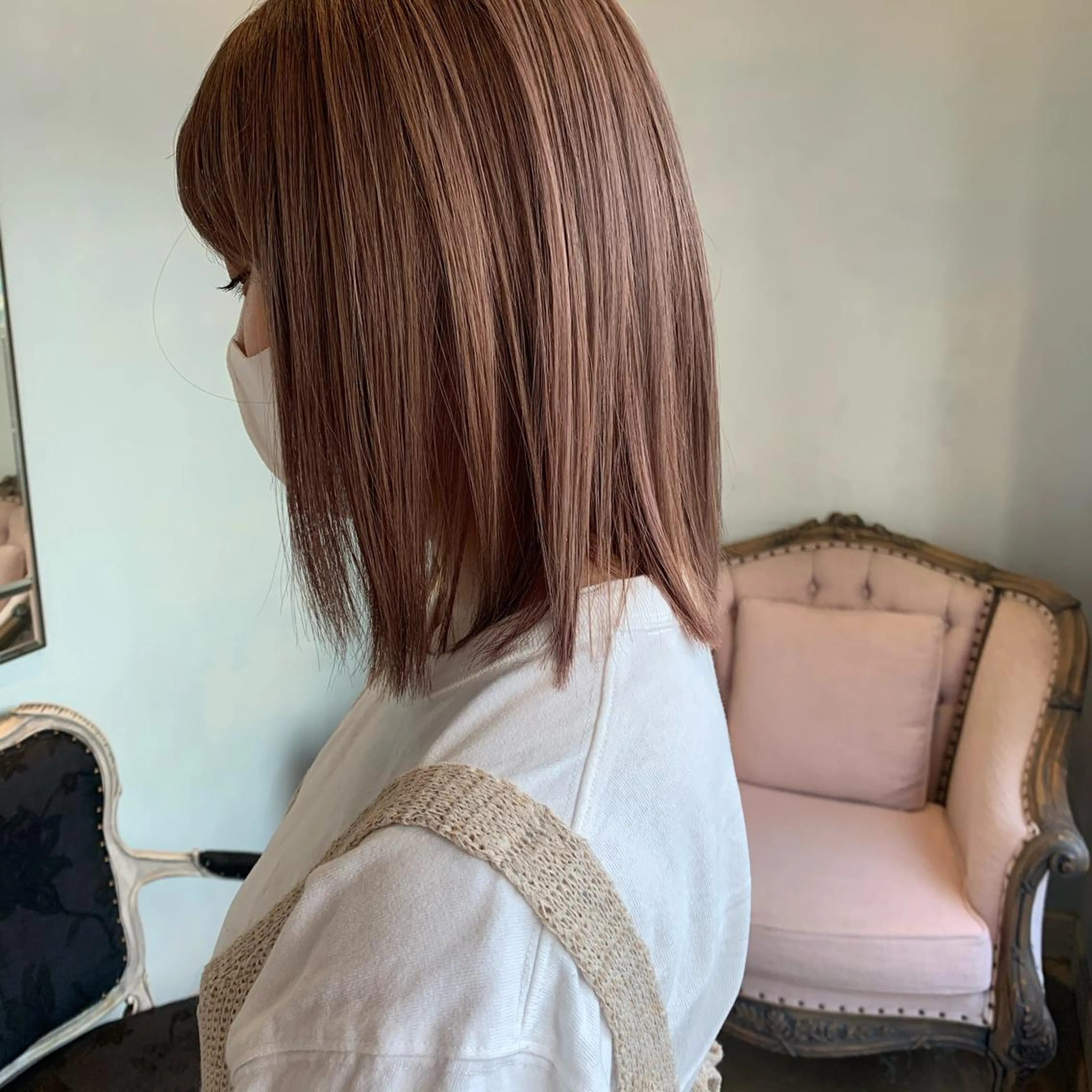ミディアム カラー SAKINO. ベージュカラーのヘアスタイル