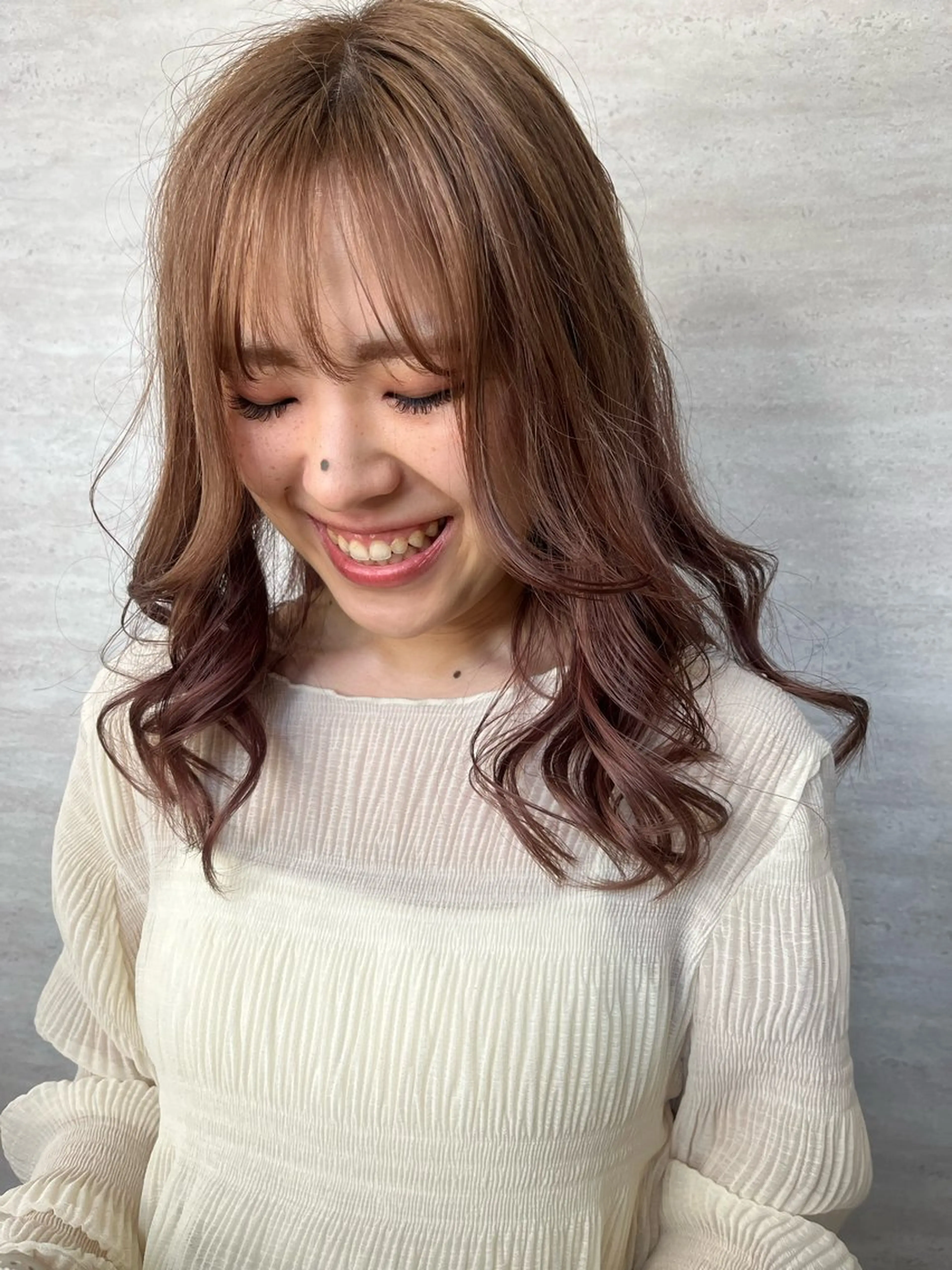 セミロング カラー カット ヘアカラー 駅チカ【ali'i】 アリイ花崎友美☘のヘアスタイル