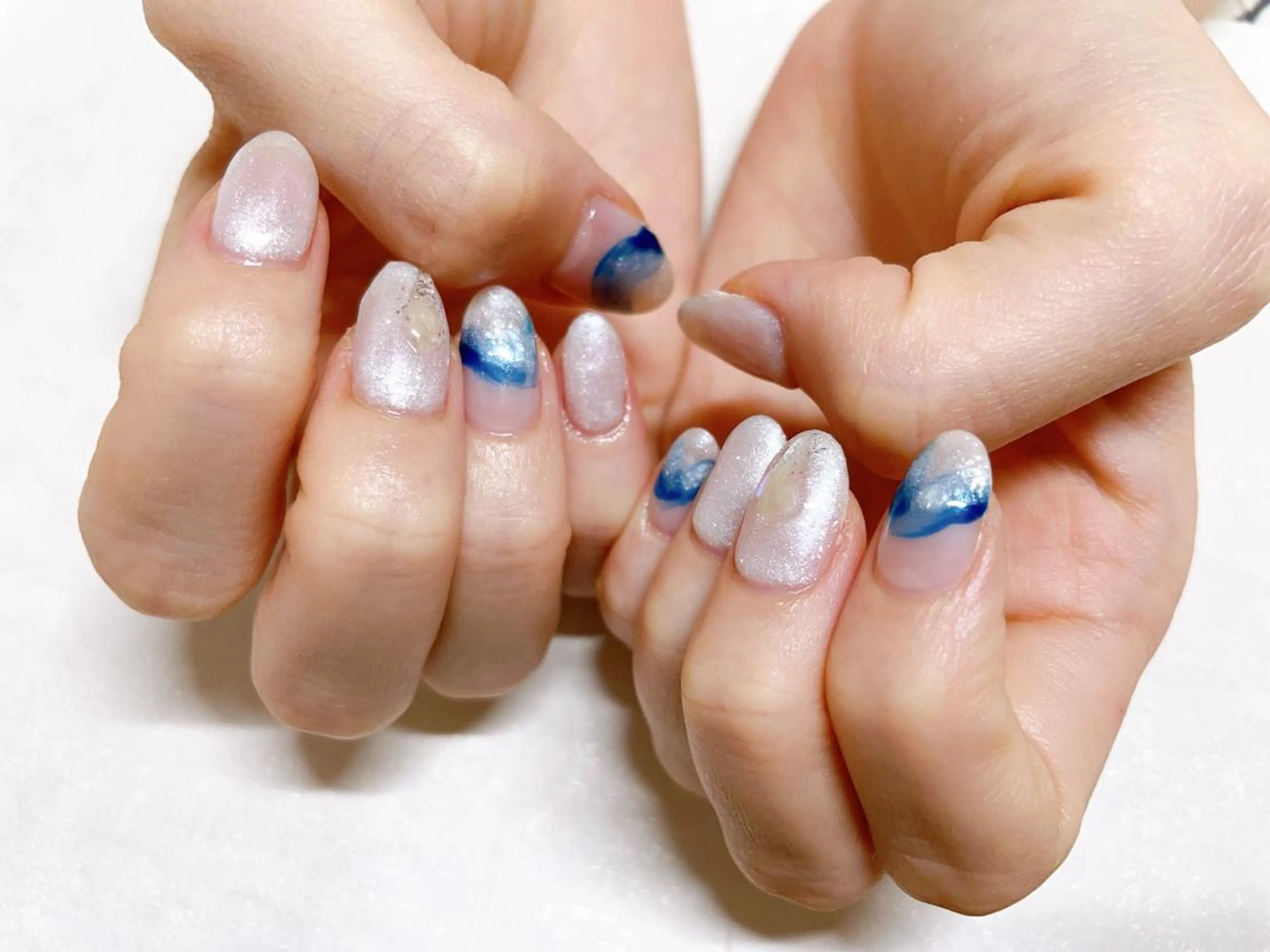 ネイル オーロラネイル フラワーネイル フットネイル フレンチネイル ジェルネイル mogunail &blowのネイルデザイン