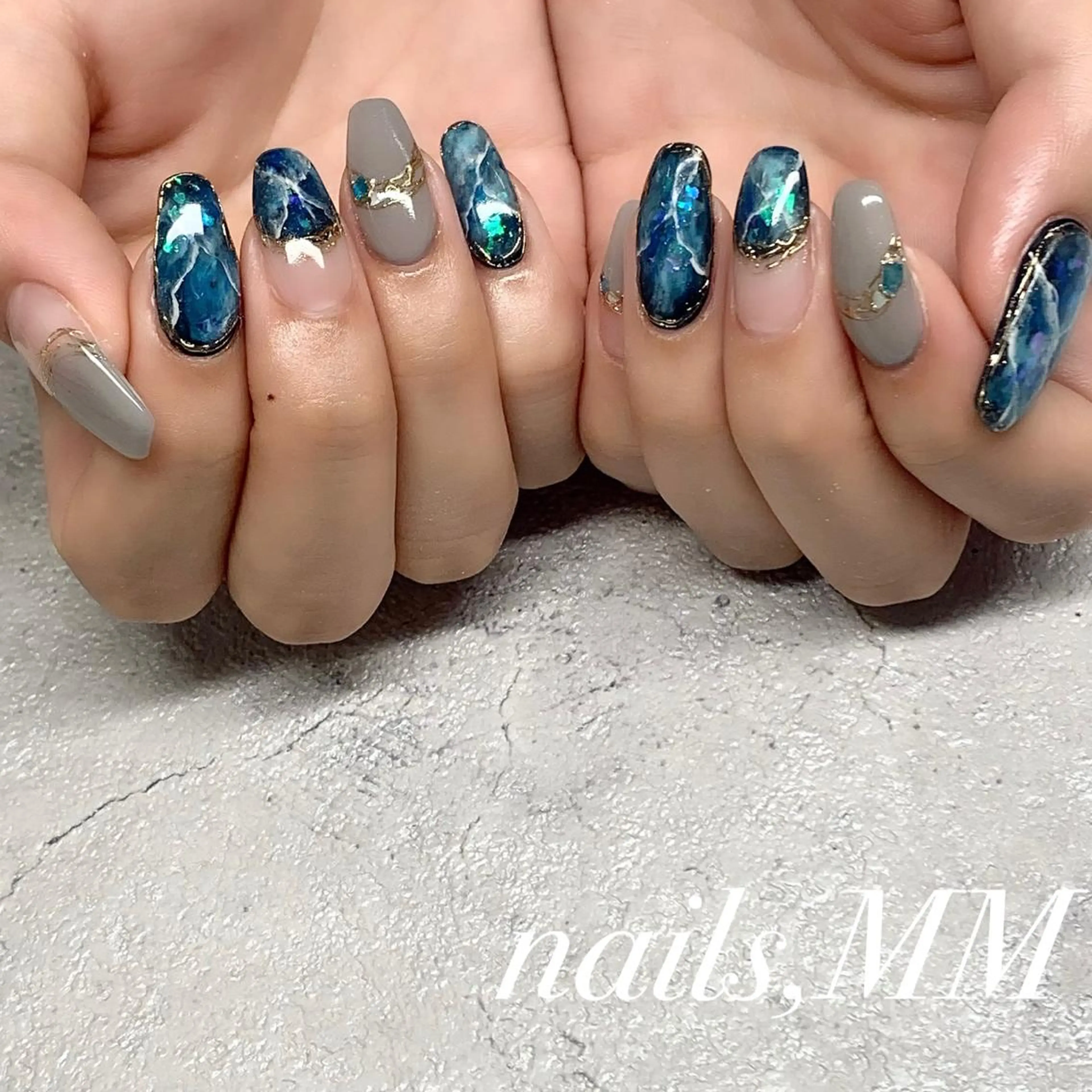 [ハンド]10本アート/ストーンのせ放題/持ち込みデザイン（オフ込み）の写真