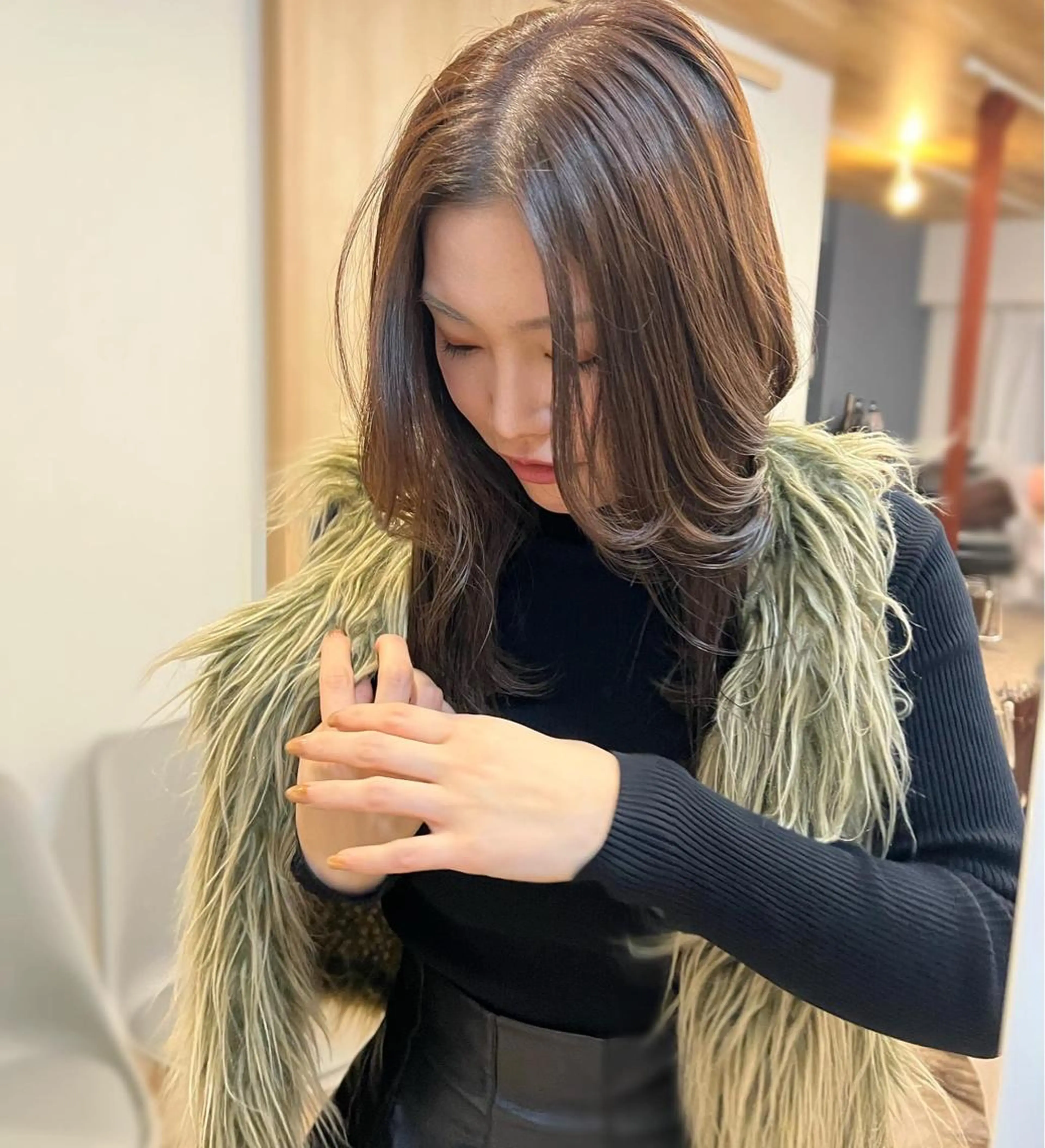 ミディアム カラー カット ヘアカラー トリートメント トレンドと似合わせ/ マンツーマン/西上楓のヘアスタイル