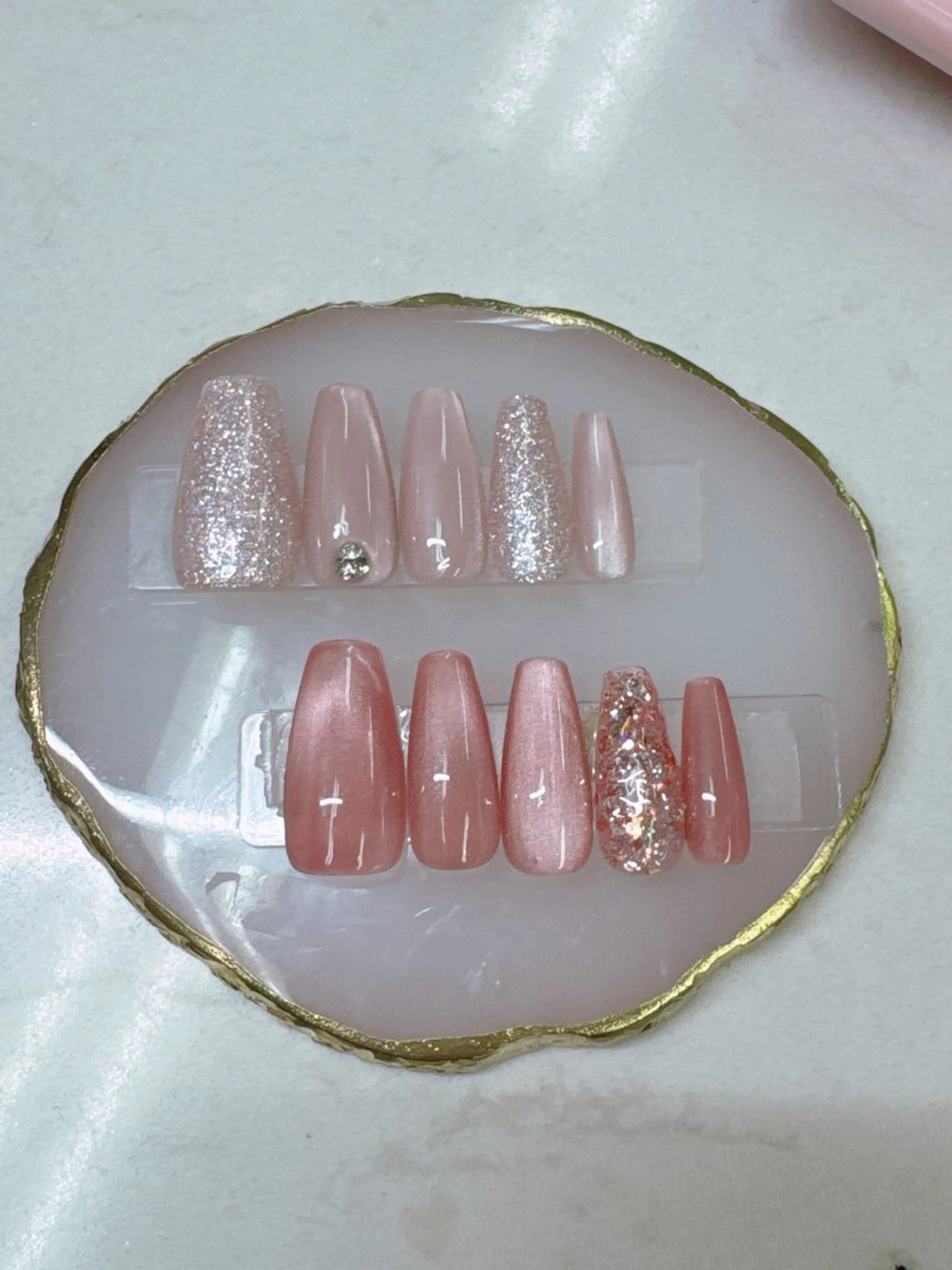 ネイル べっ甲ネイル フレンチネイル ジェルネイル ガラスフレンチ パラジェル ハンドネイル Queeens nailのネイルデザイン