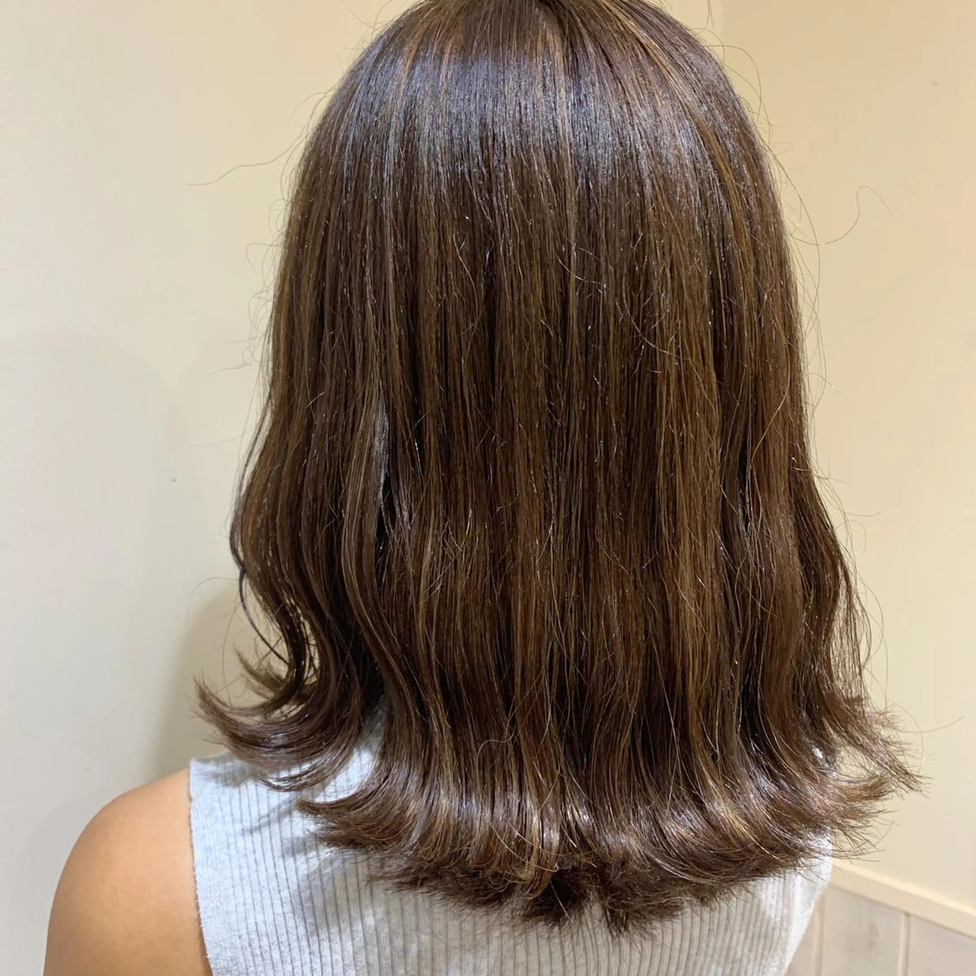 セミロング カット ヘアカラー ボブ/美髪矯正 /佐藤　奈巳のヘアスタイル