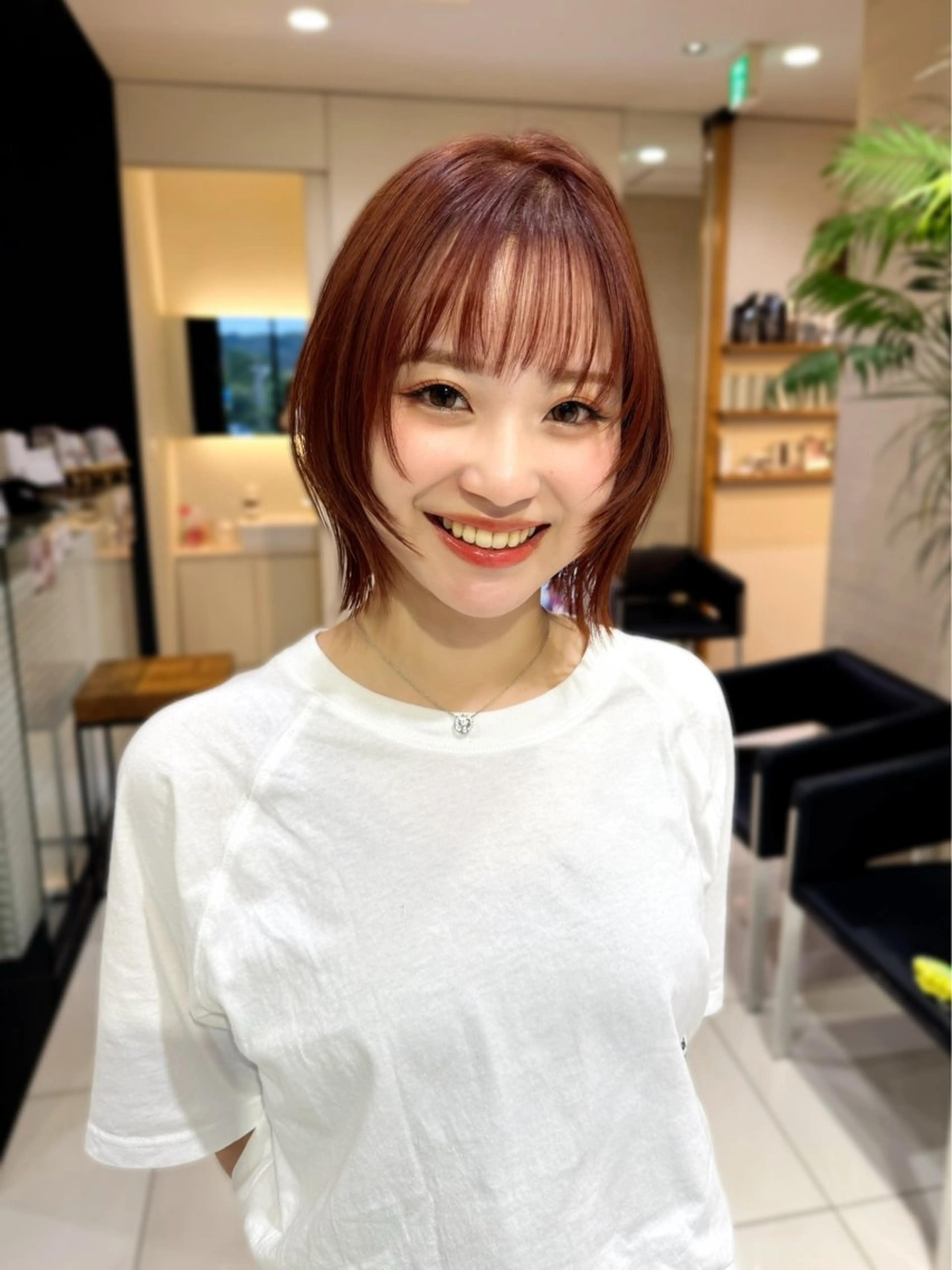 ショート ボブレイヤー ボブ レイヤーカット 暖色/レイヤーカット /艶髪/髪質改善/のマツエク・マツパデザイン