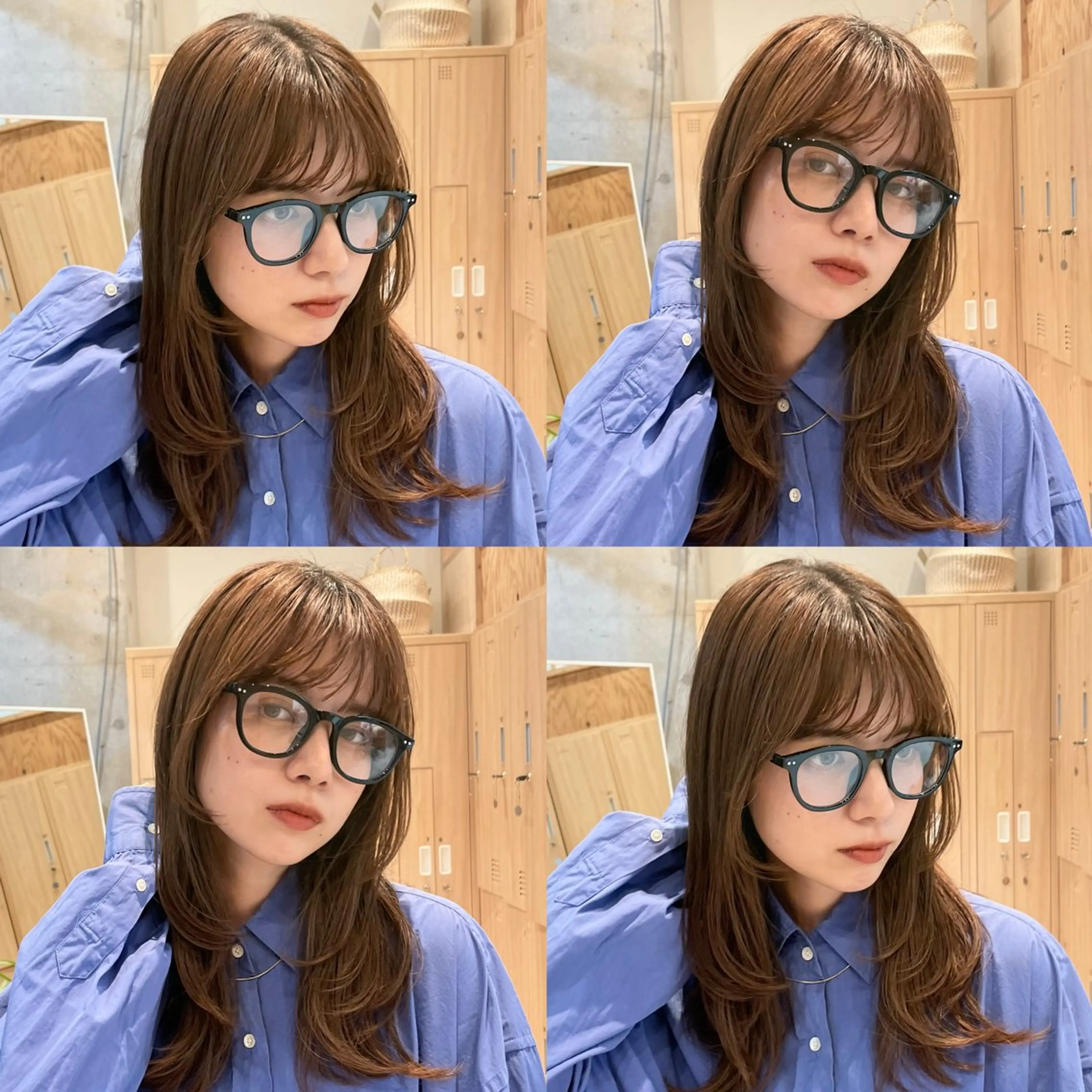 ミディアム カット ヘアカラー トリートメント 似合わせ/ベージュ /レイヤー/りほ🤍のヘアスタイル