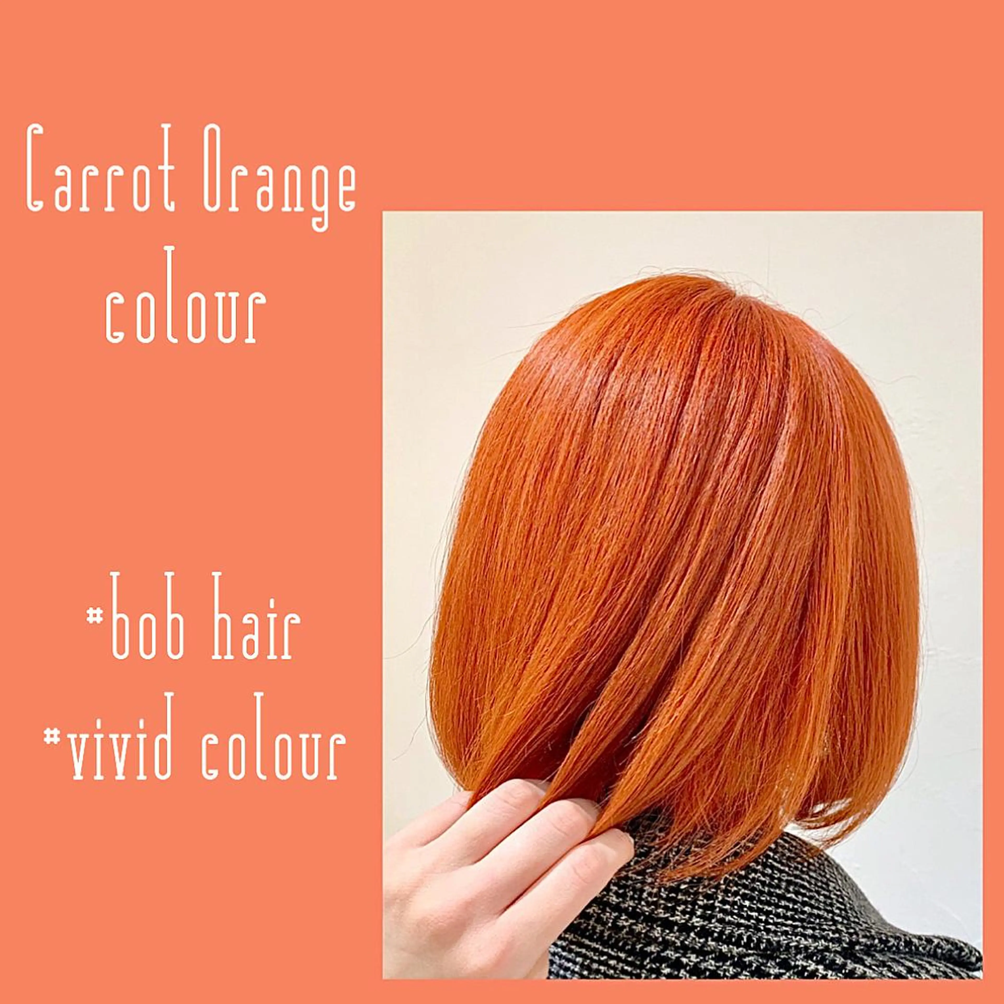 ミディアム カラー ブリーチ オレンジ カット ヘアカラー 樋笠 知佳のヘアスタイル