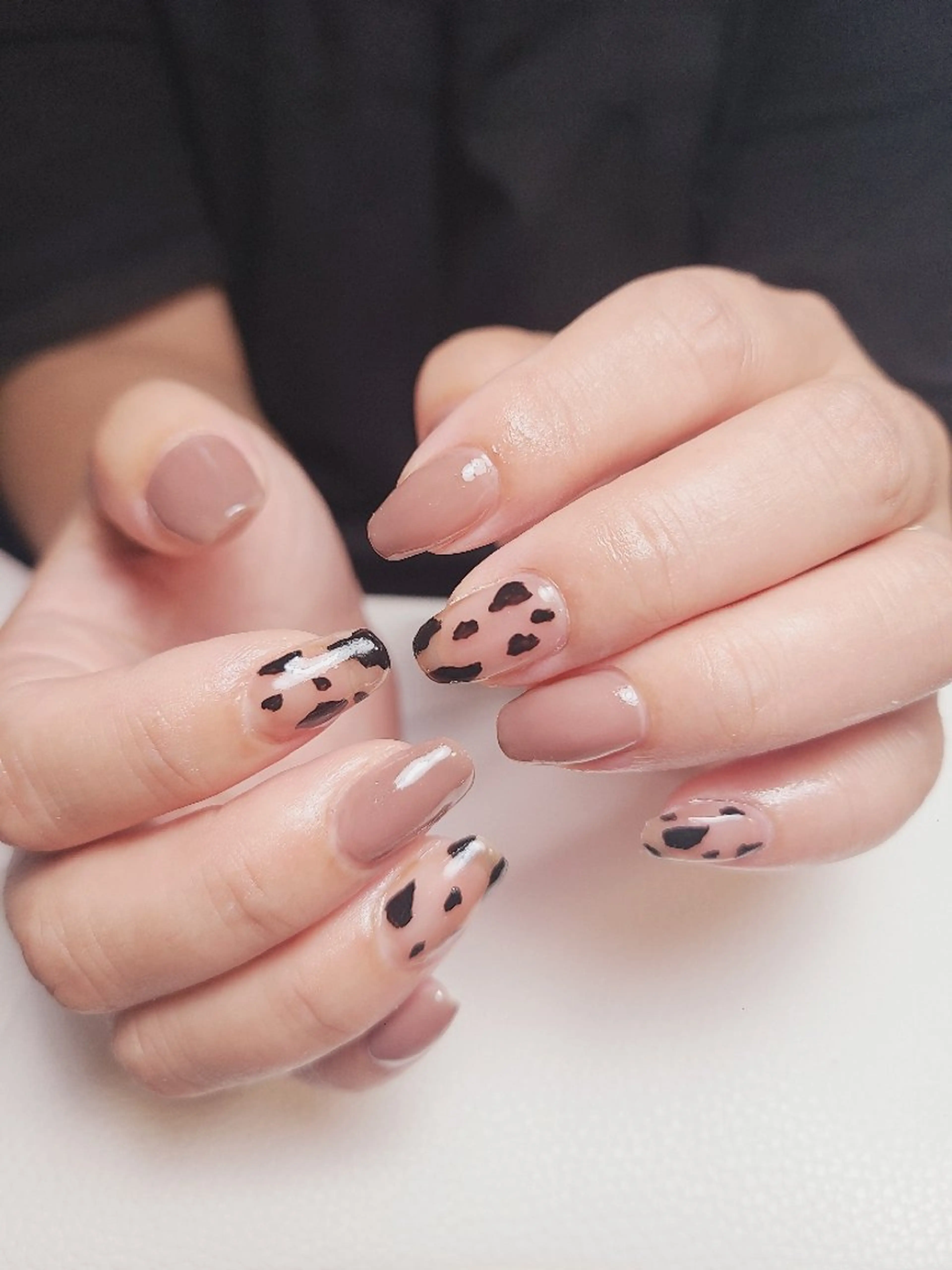 ネイル アニマル柄 アートネイル ブラウン シンプルネイル Nailroom3  古屋明美のネイルデザイン