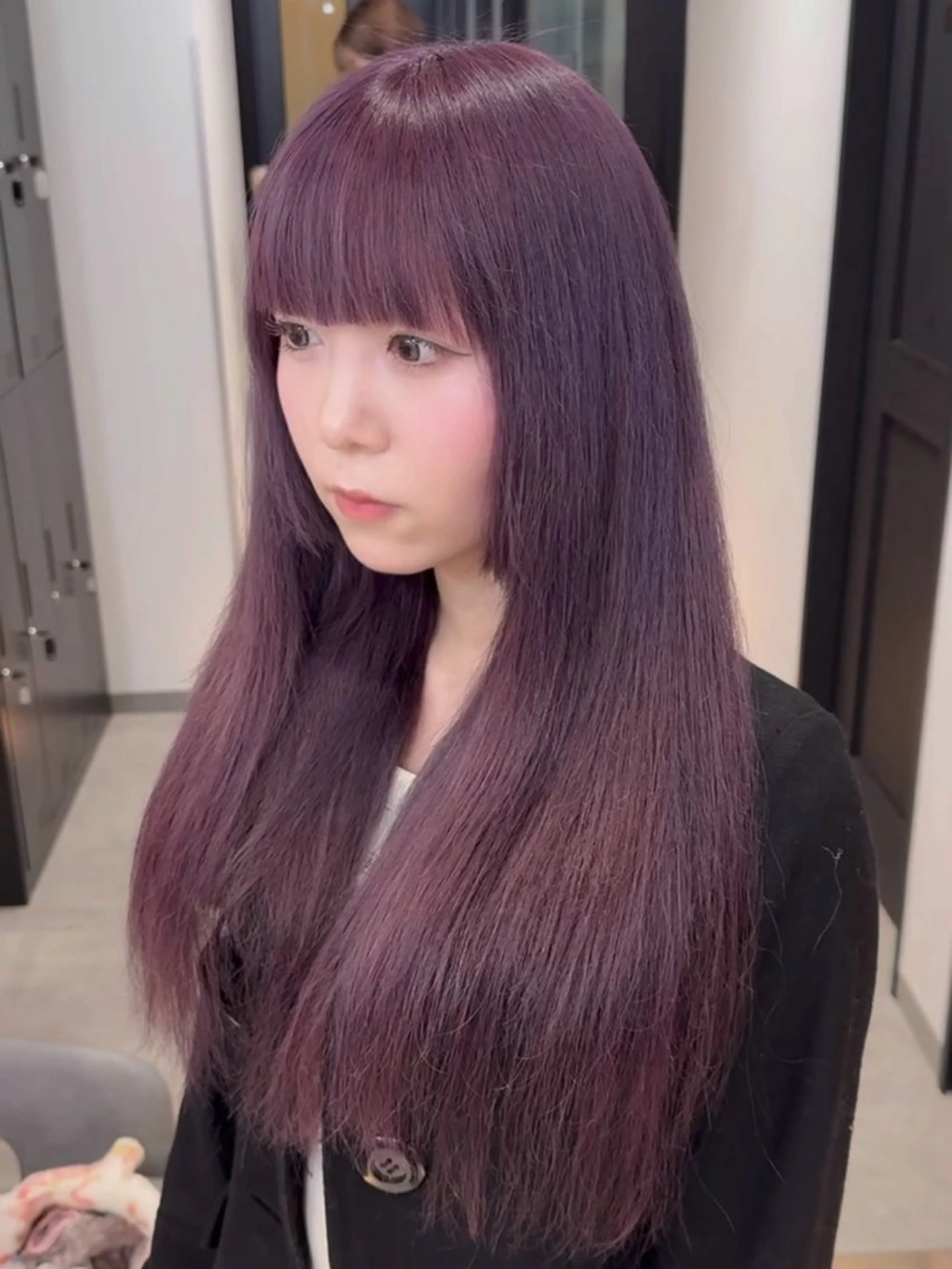 ロング カラー ブリーチ パープルカラー カット ヘアカラー ハイトーン/エクステ /韓国ヘアKENTAのヘアスタイル