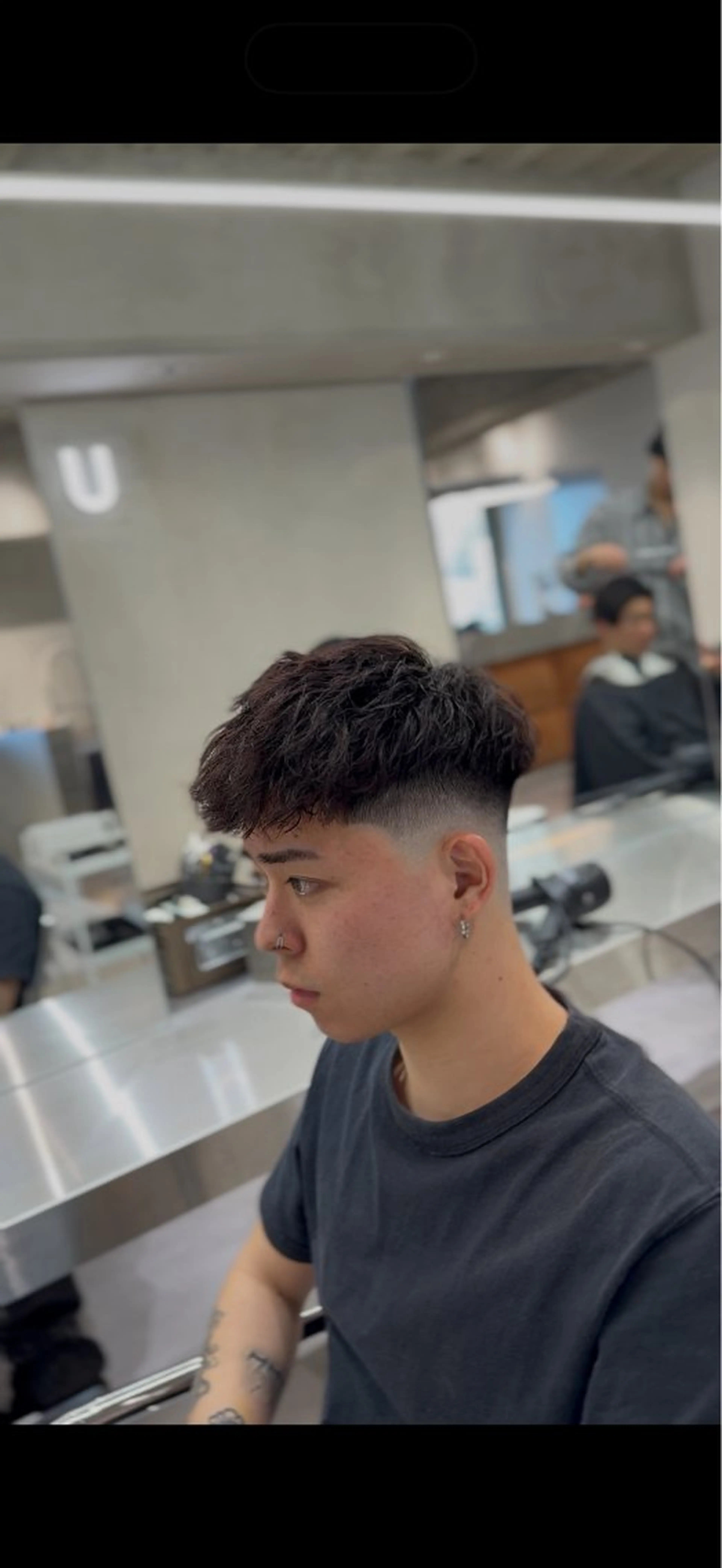 ショート パーマ メンズ フェードカット メンズパーマ スパイラルパーマ カット トリートメント 渋谷/パーマ /フェード/ 千尋のヘアスタイル