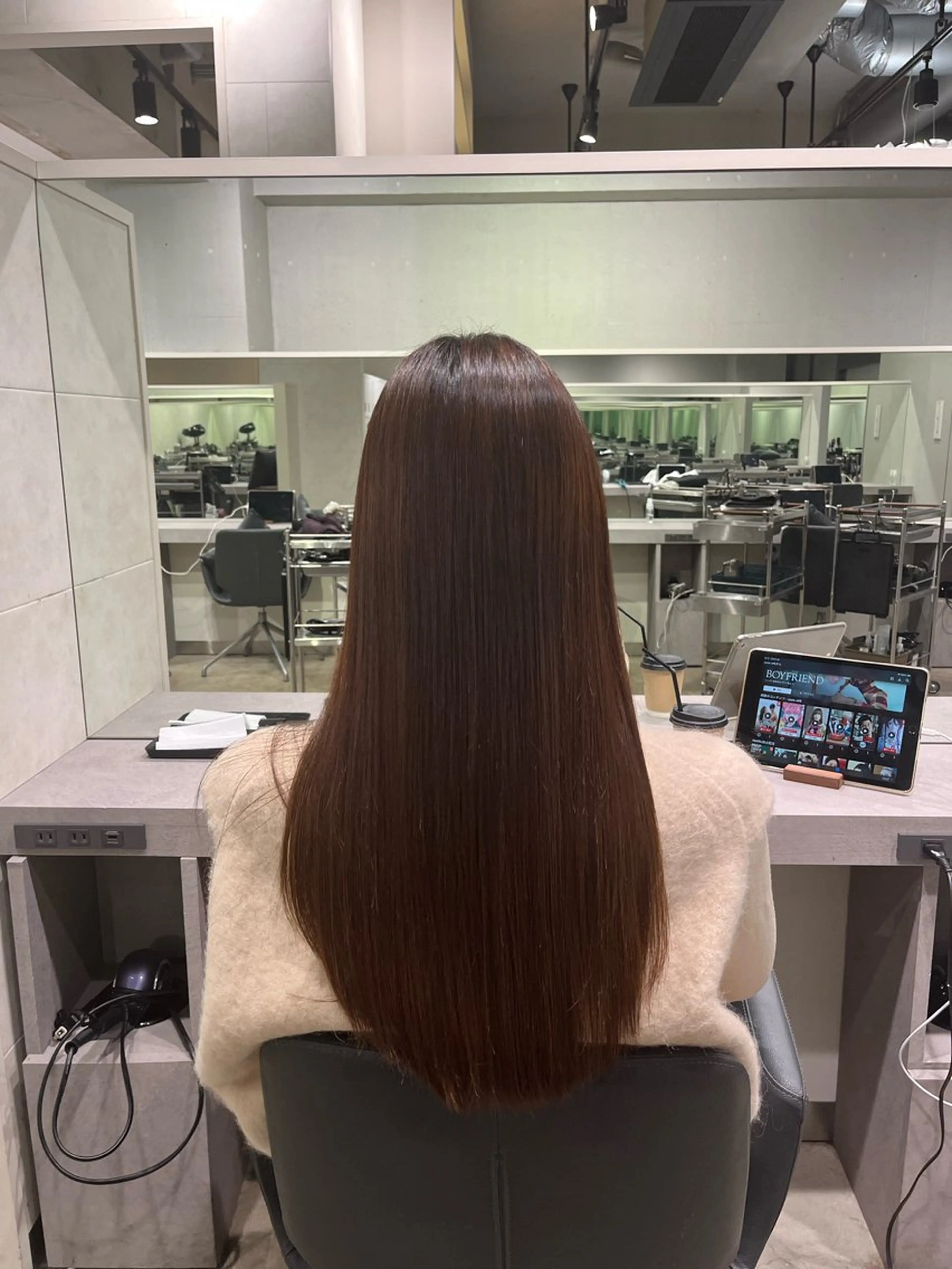 セミロング パーマ 縮毛矯正 特化生田のヘアスタイル
