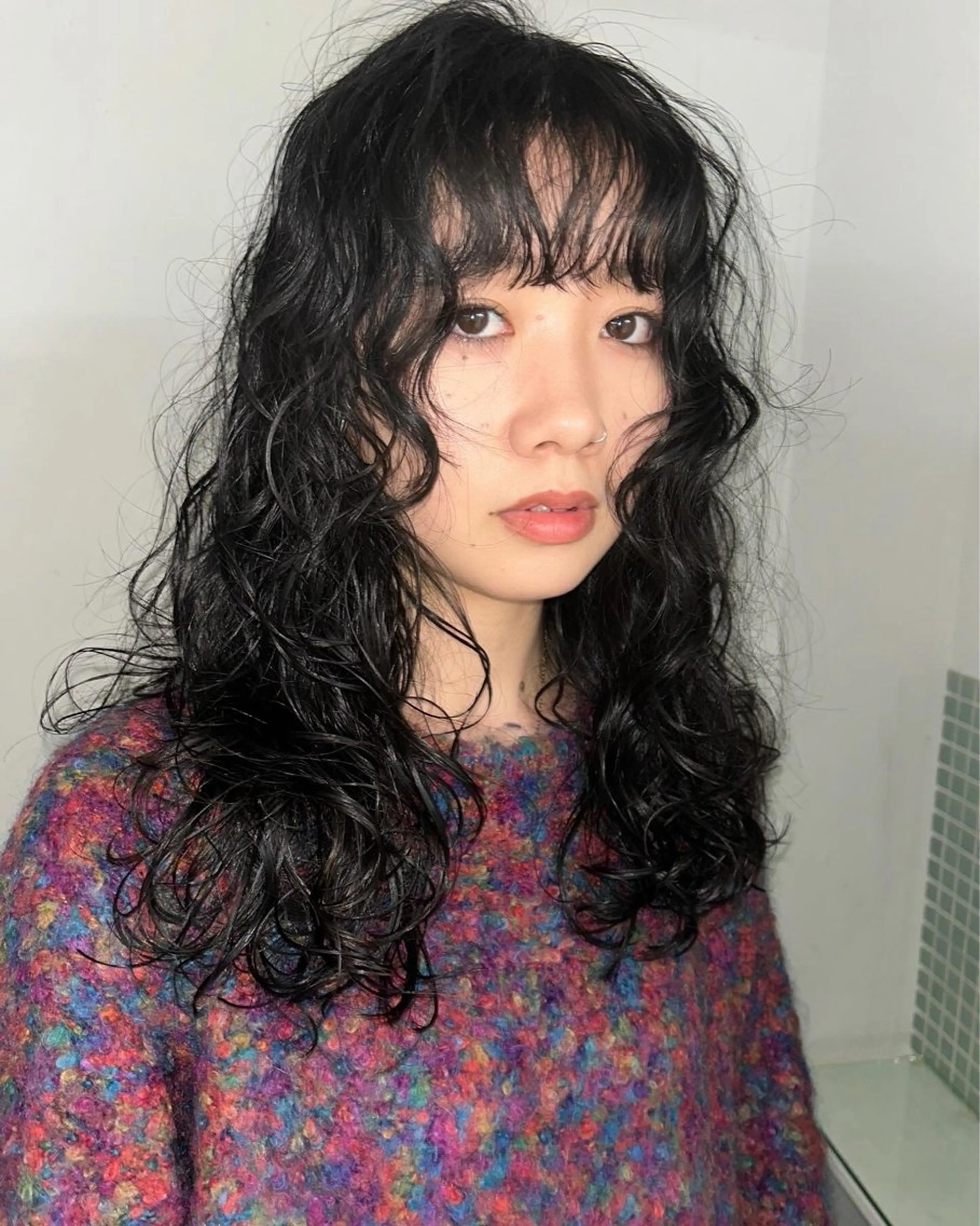 ロング パーマ ロング スパイラルパーマ カット パーマ 心斎橋/レイヤー/ ブリーチ/モエのヘアスタイル