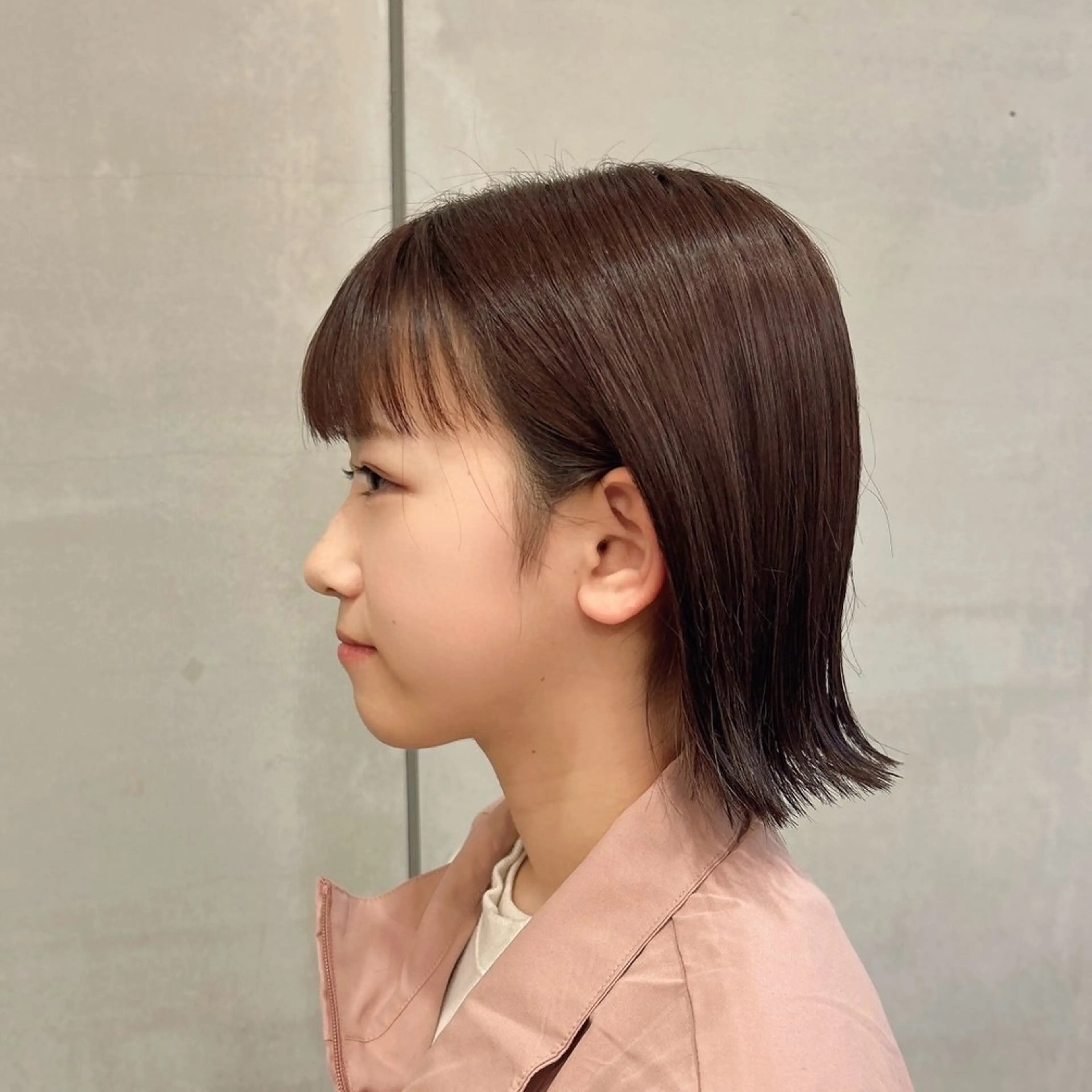 ミディアム 切りっぱなしボブ ボブ ワイドバング rias HARU /カラーモデル募集のヘアスタイル
