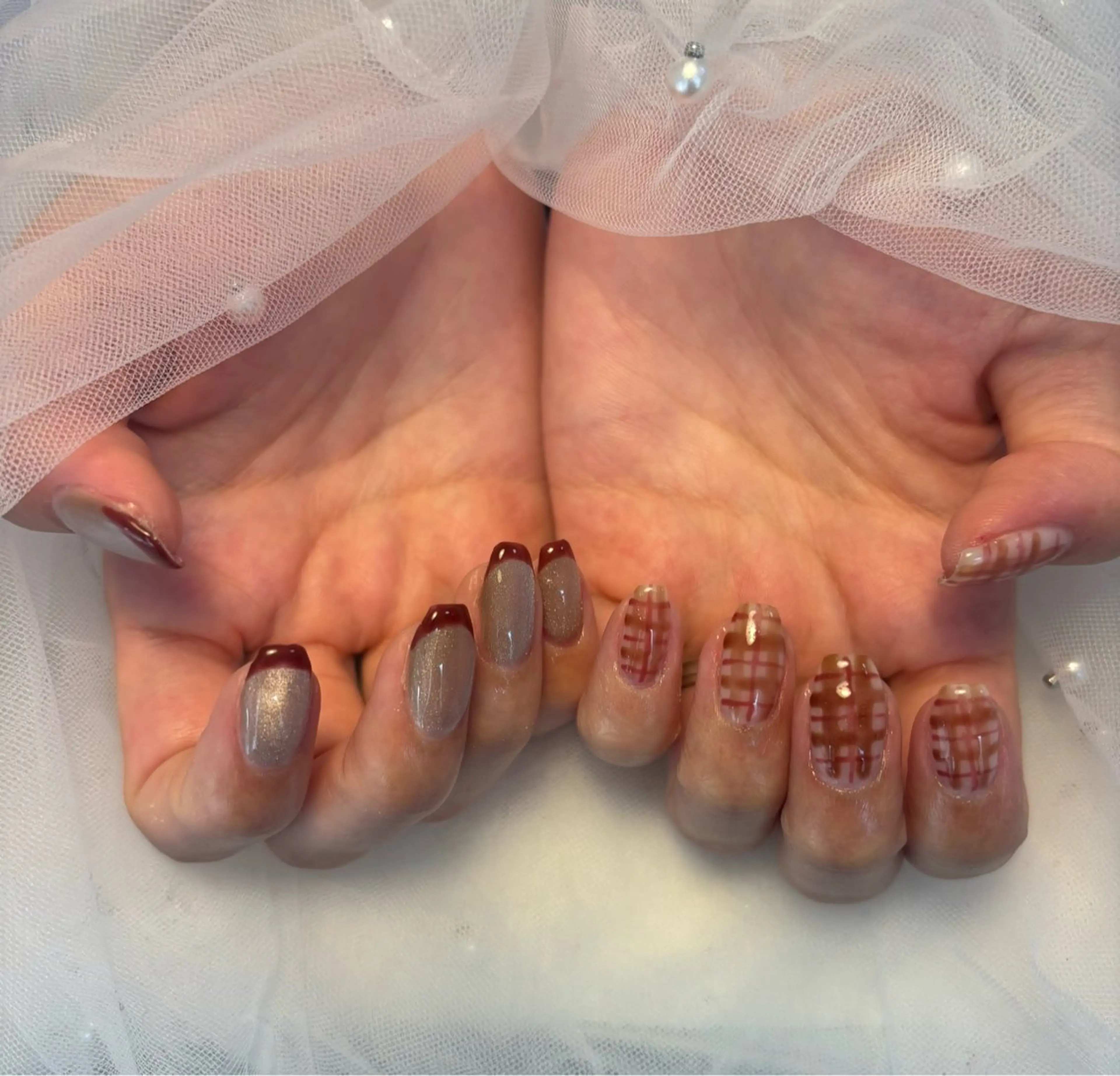 ネイル フラッシュネイル フットネイル フレンチネイル ジェルネイル ガラスフレンチ ハンドネイル Nail salon Natulalのネイルデザイン