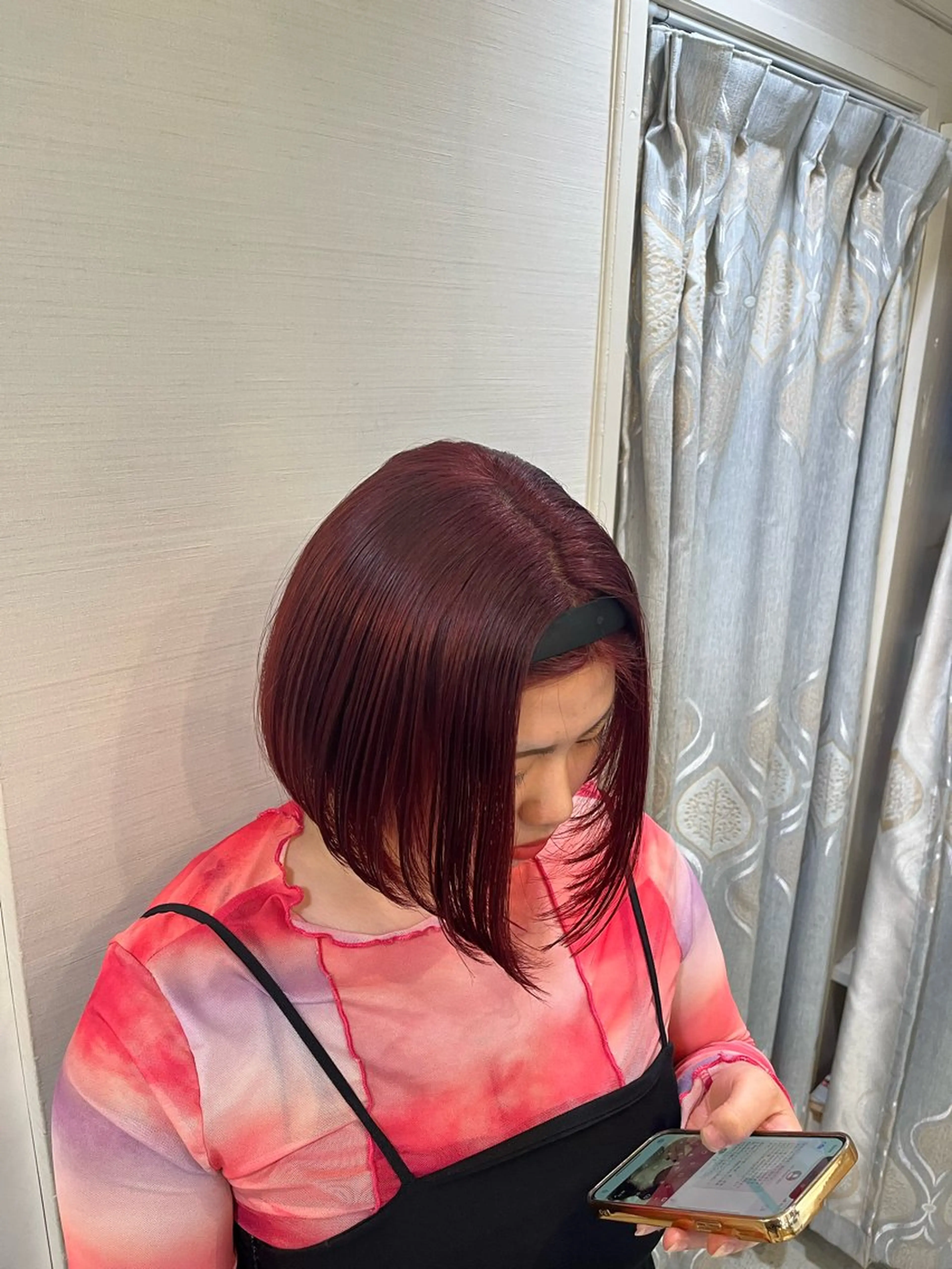 ショート カラー ブリーチ レッドカラー ヘアカラー カラー職人 なかもと たつひろのヘアスタイル