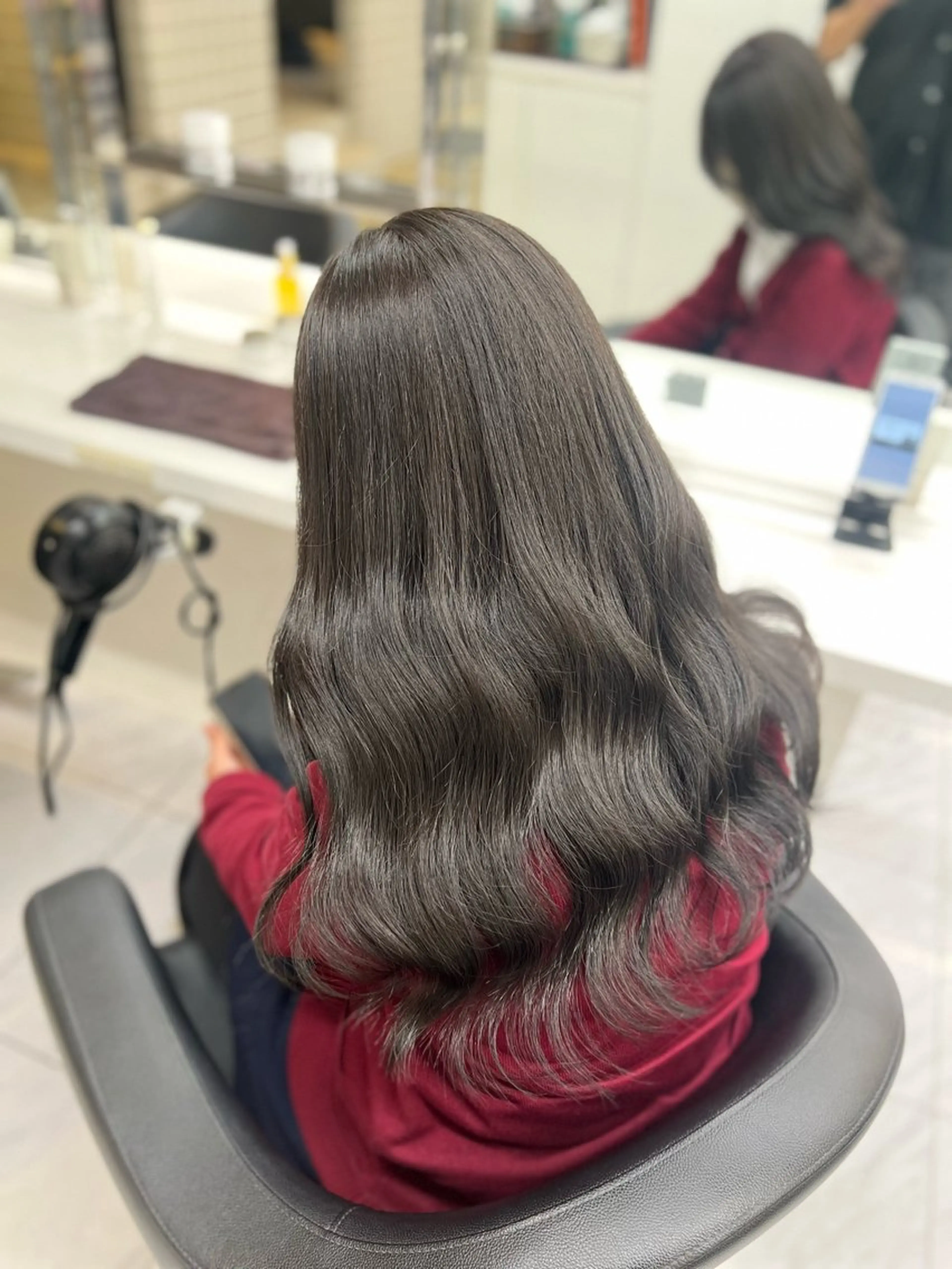 ロング カラー ヘアアレンジ 巻きラク♡レイヤー 🦢こころのヘアスタイル