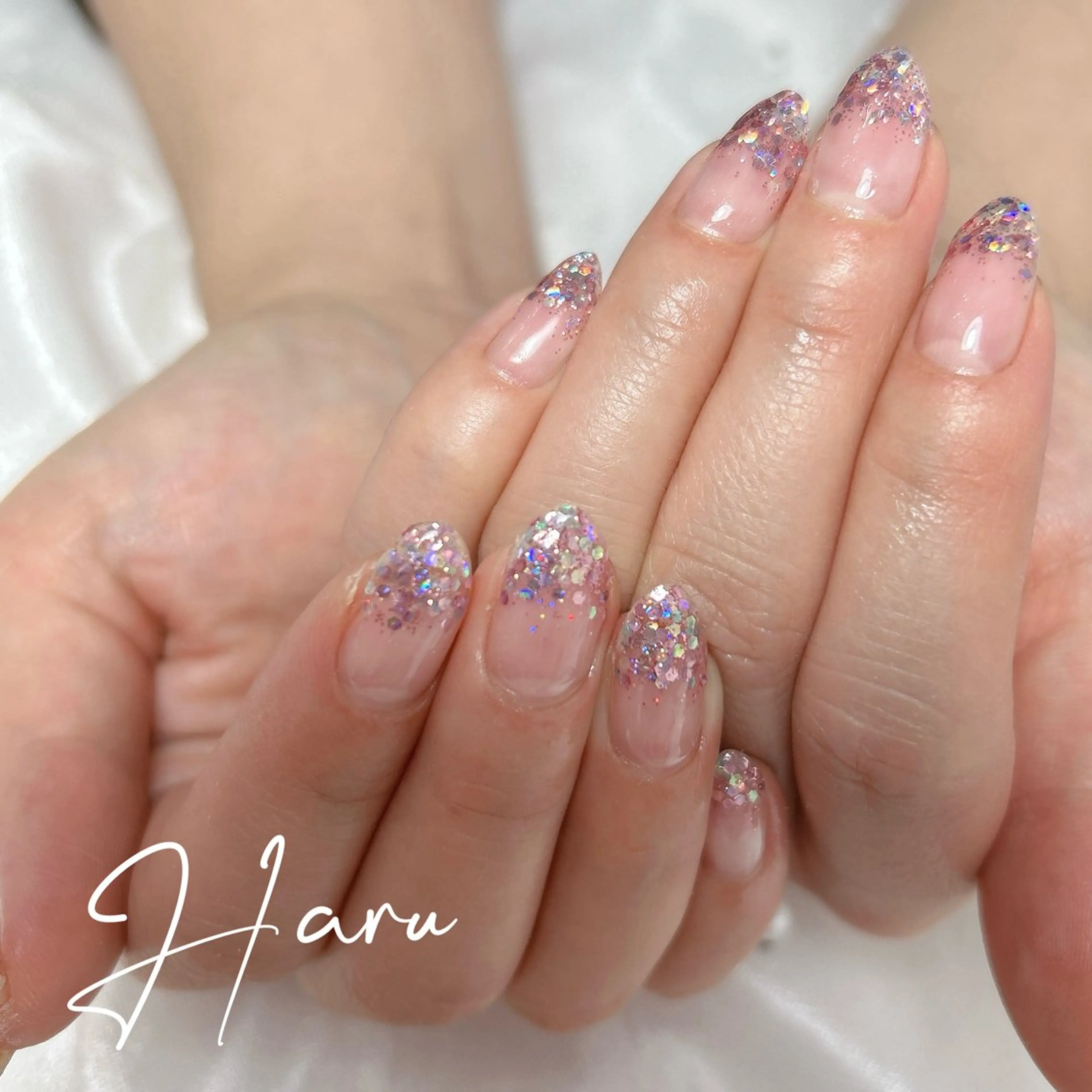 ネイル ラメ(グリッター) ラメグラデーション ハンドネイル Haru .mのネイルデザイン