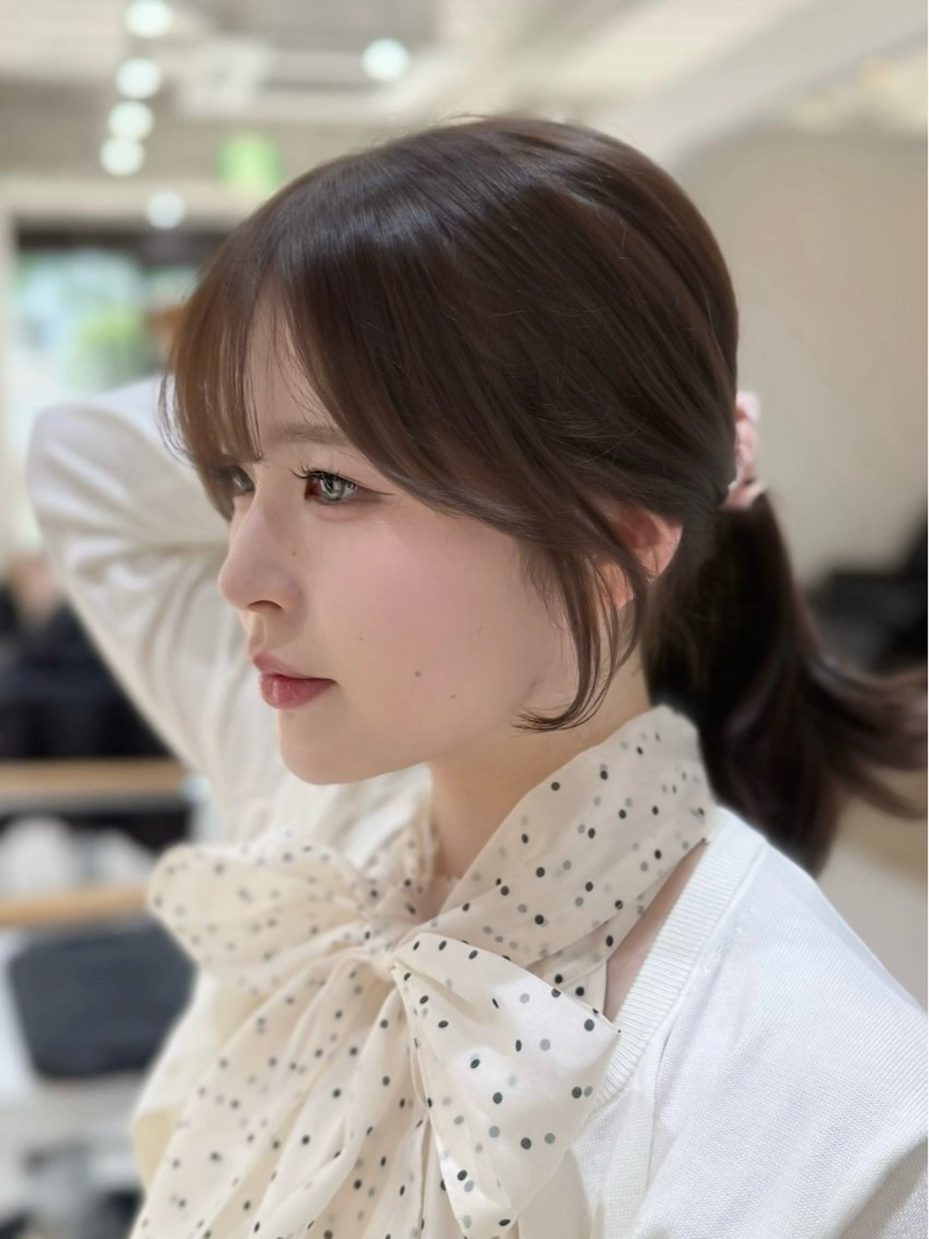 ミディアム チョコレートブラウン 顔周りカット 韓国風ヘア カット ヘアカラー トリートメント 韓国レイヤーカット/ 顔周りカットtamaのヘアスタイル
