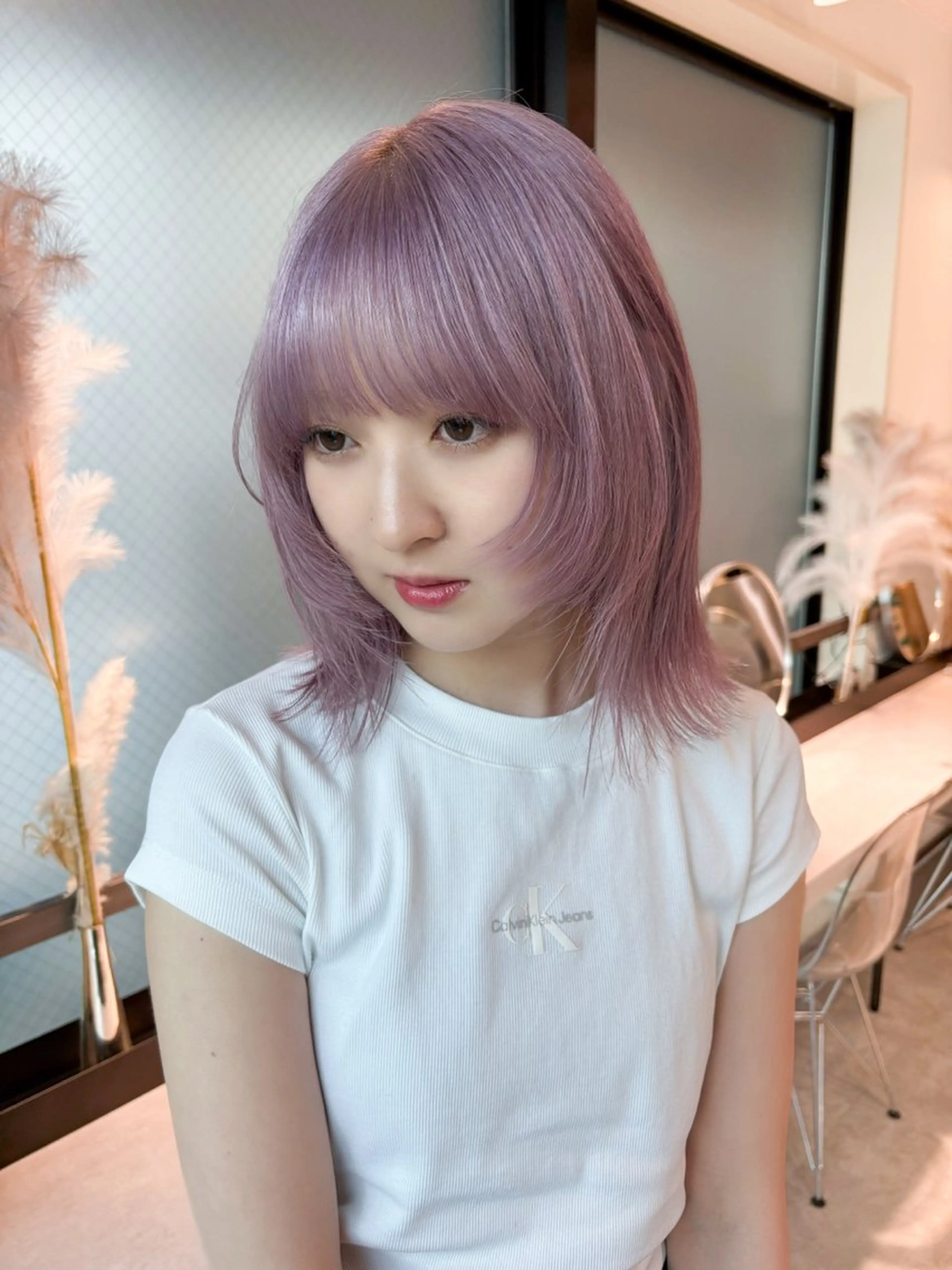 ミディアム カラー ヘアカラー 🫧艶ハイトーン 特化🫧ライヤのヘアスタイル