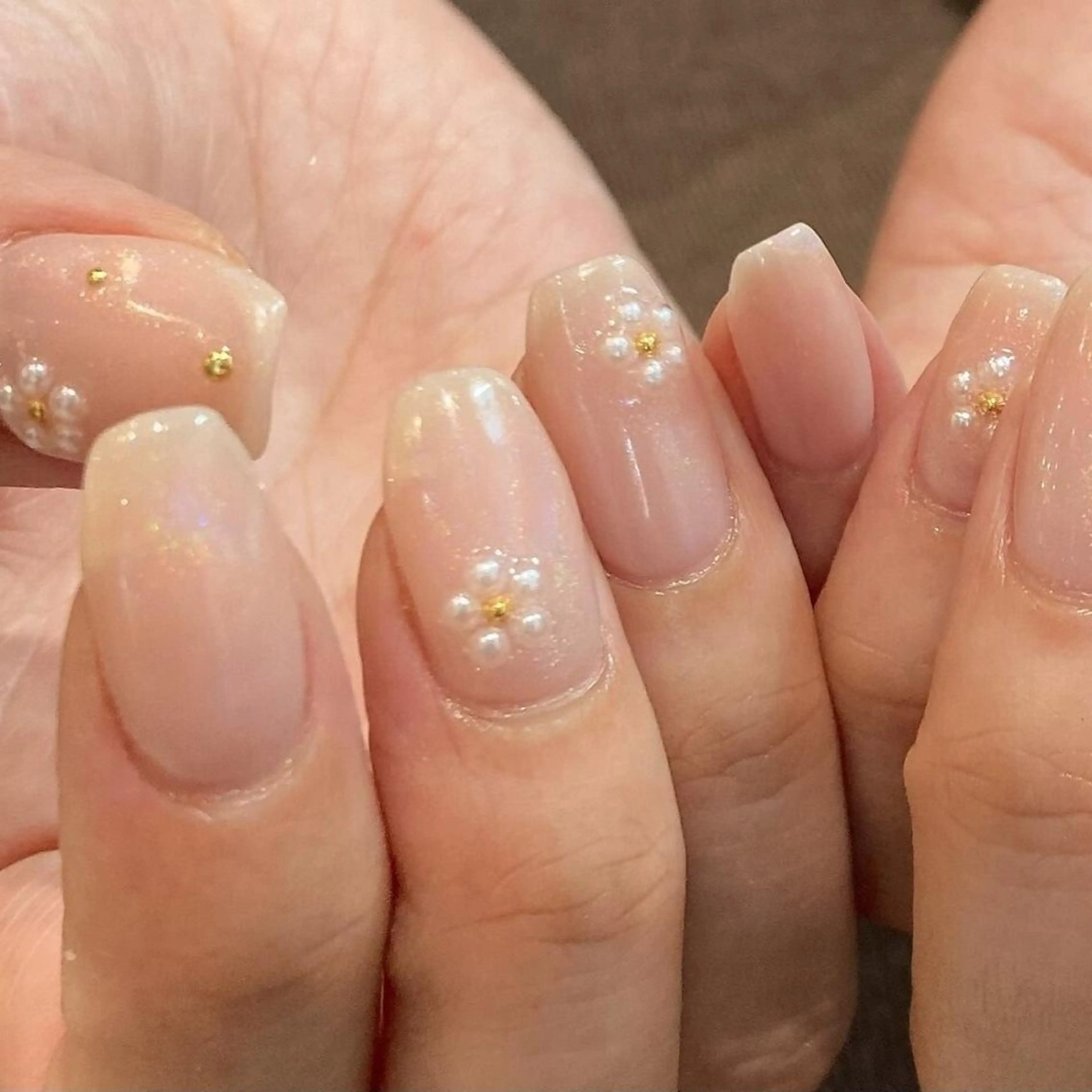 ネイル アートネイル クリアネイル フレンチネイル ジェルネイル ガラスフレンチ 【パラジェル認定】 newiネイル京橋のネイルデザイン