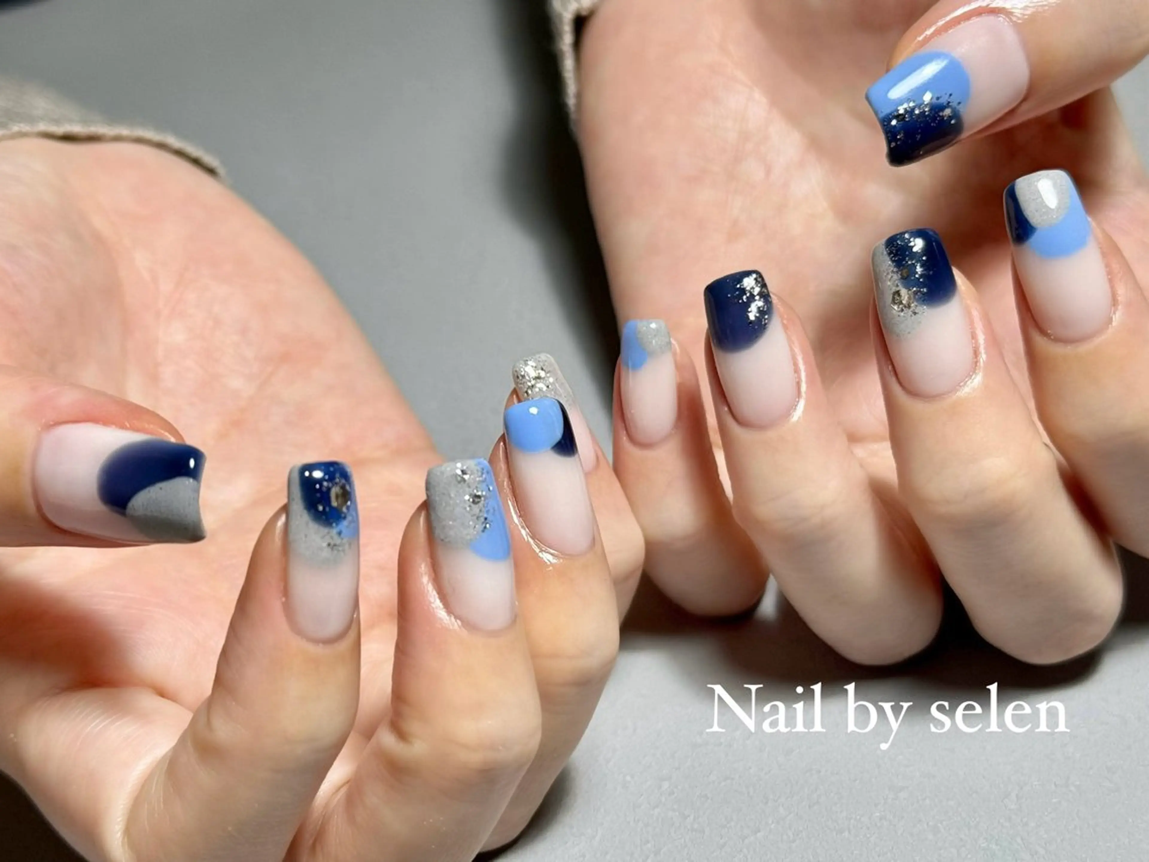 ネイル アートネイル オーロラネイル ジェルネイル グラデーション マグネットネイル ハンドネイル Nail by selenのネイルデザイン