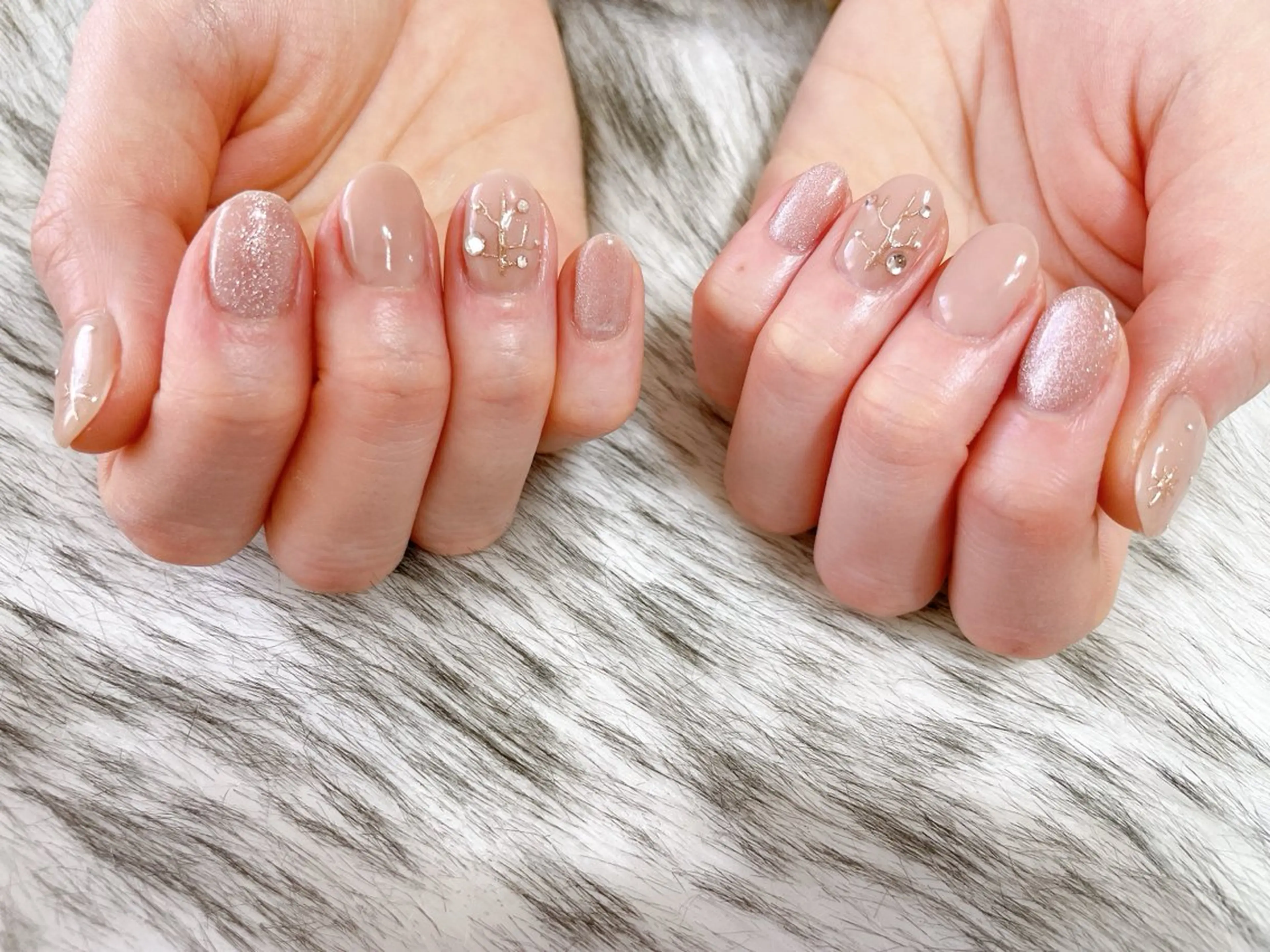 ネイル ジェルネイル 韓国ネイル パラジェル 冬ネイル クリスマス kikinail 溝の口のネイルデザイン